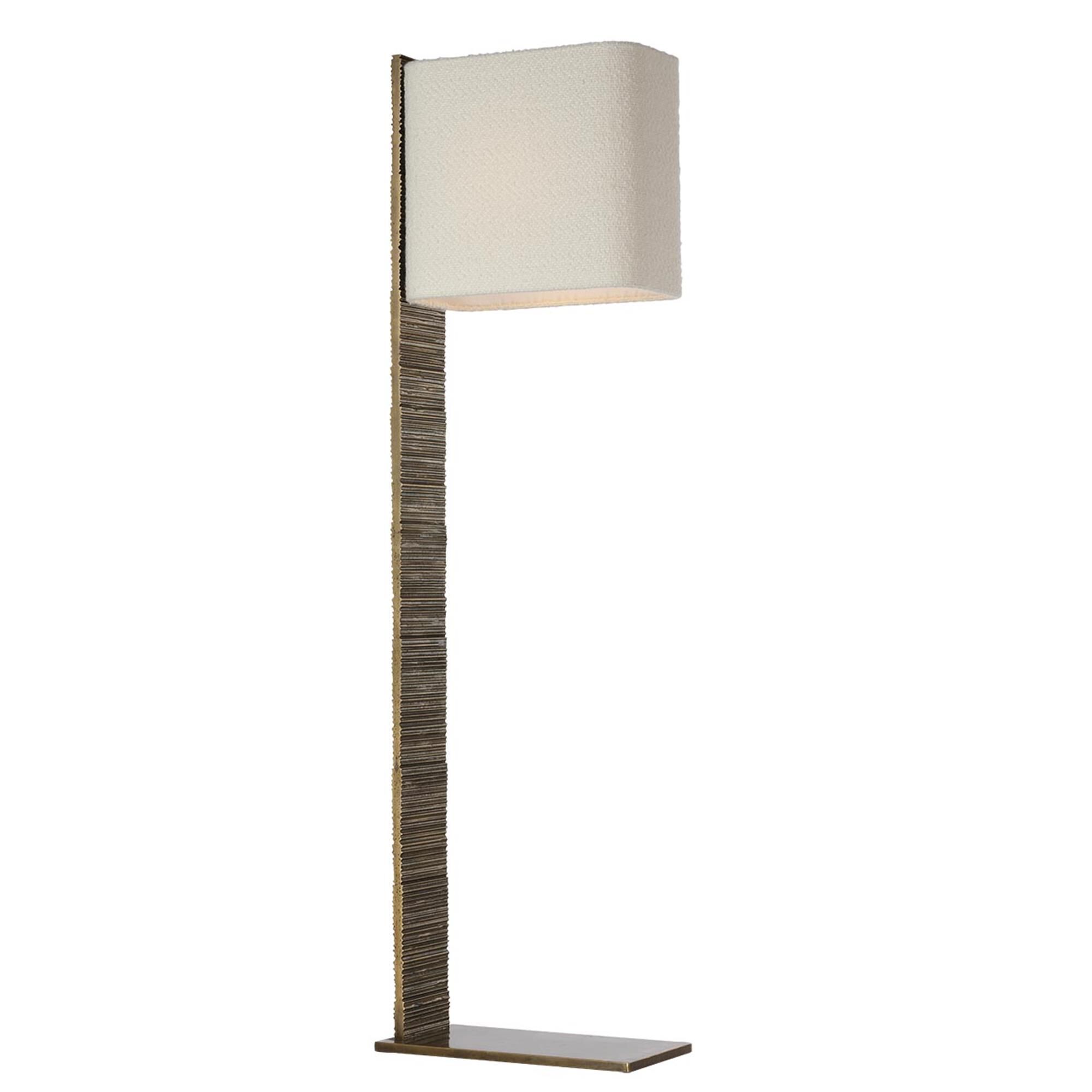 Shown in Ridged Tombac finish and Boucle Rectangle shade