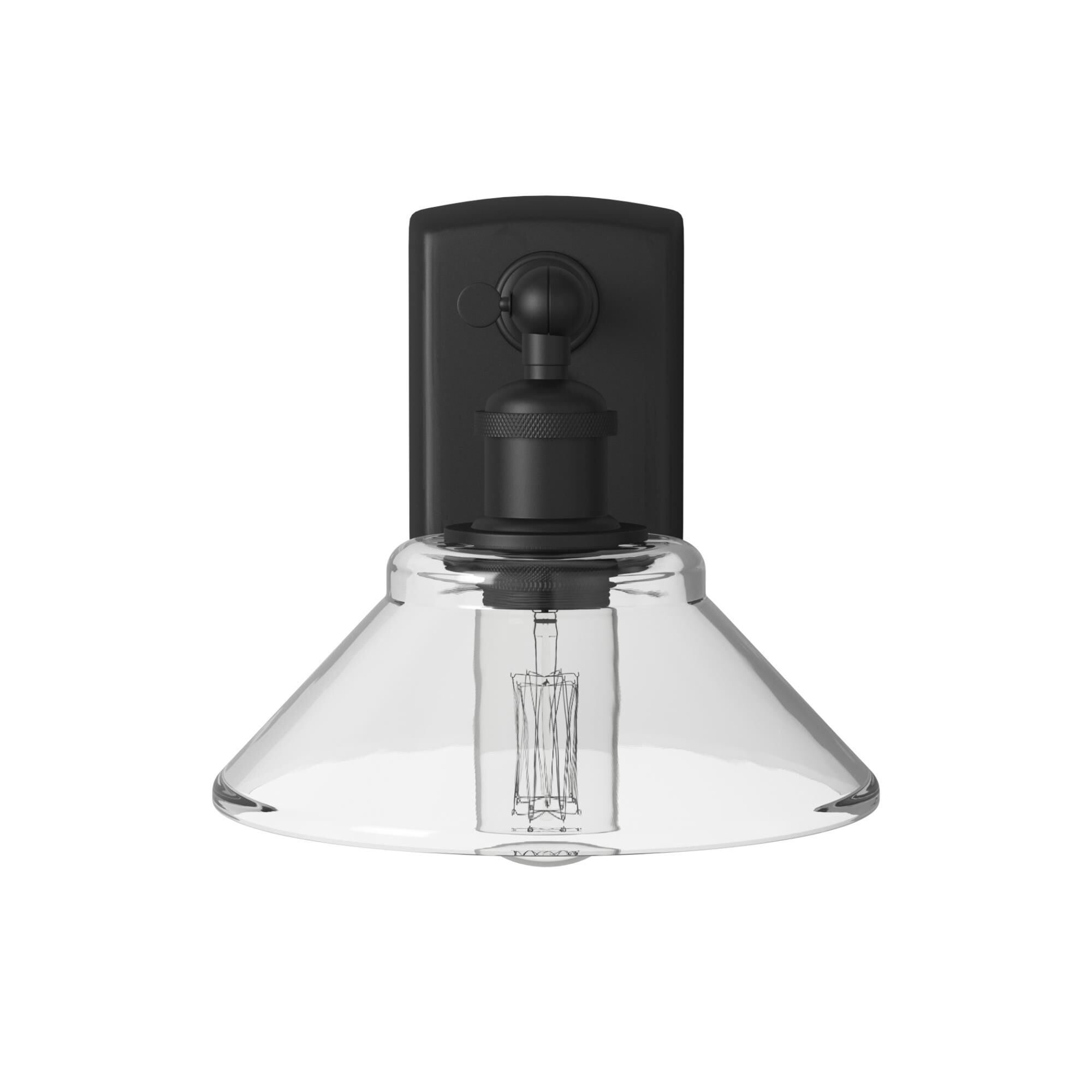 Shown in Matte Black finish and Clear glass