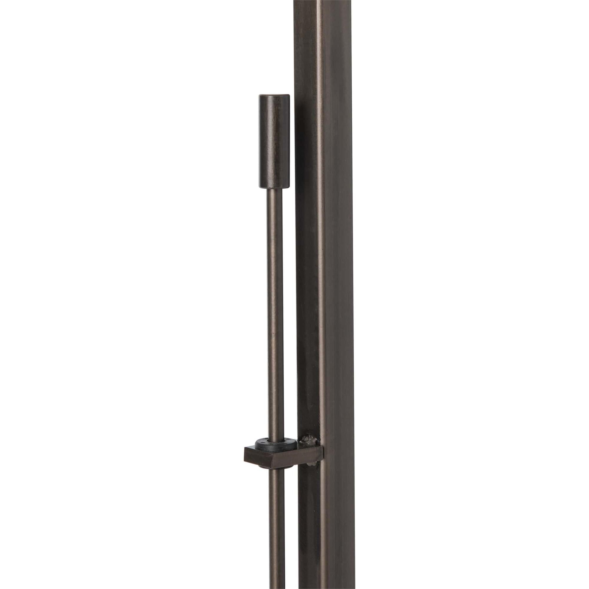 Shown in Dark Smoke finish and Modern Brass shade and White accent