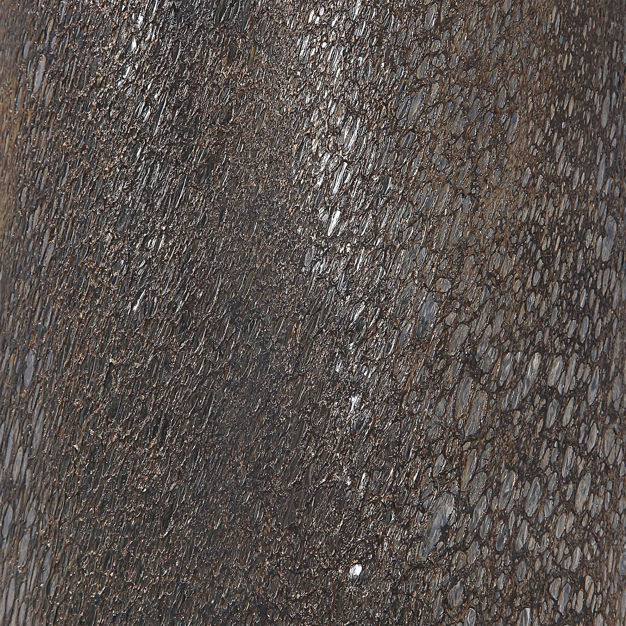 Shown in Deep Blue - Hues of Rust Copper finish and Charcoal Gray Sueded Fabric shade