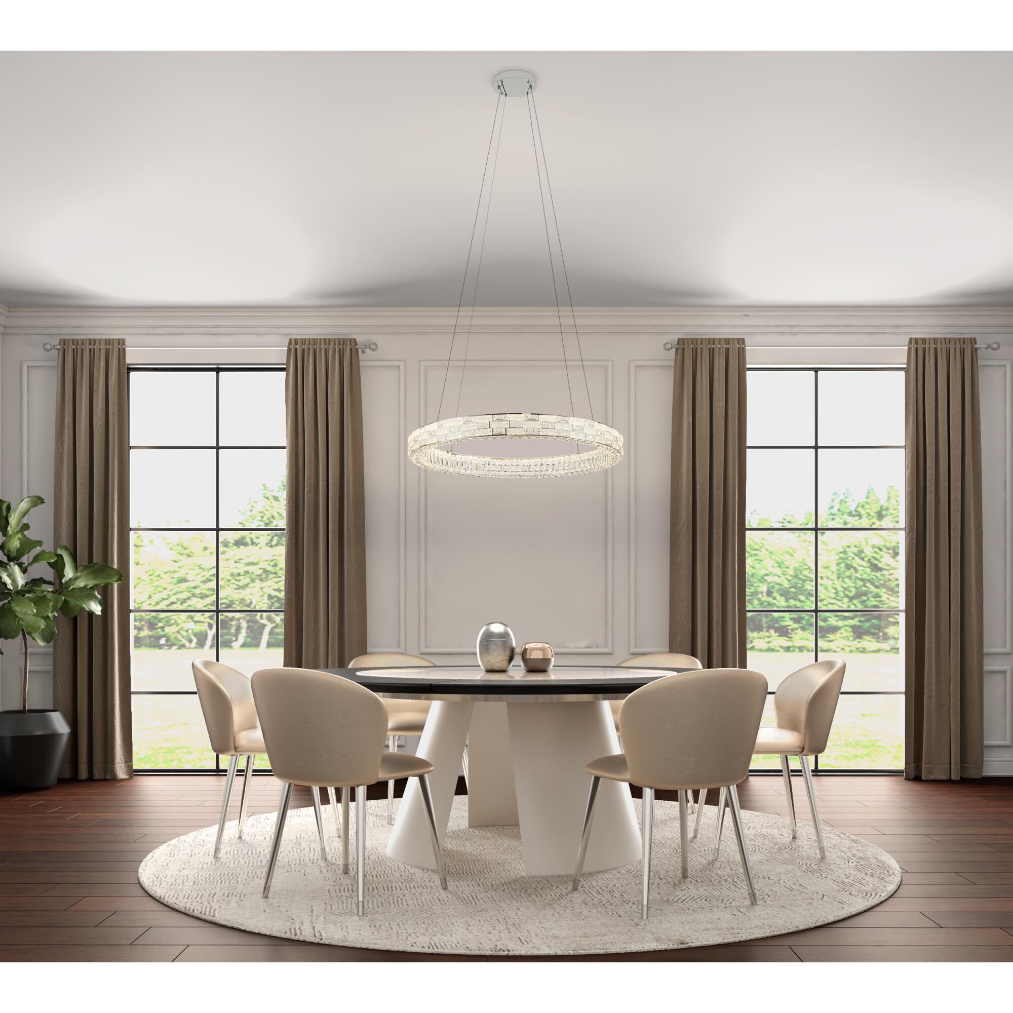 Shown in Chrome finish and Crystal glass