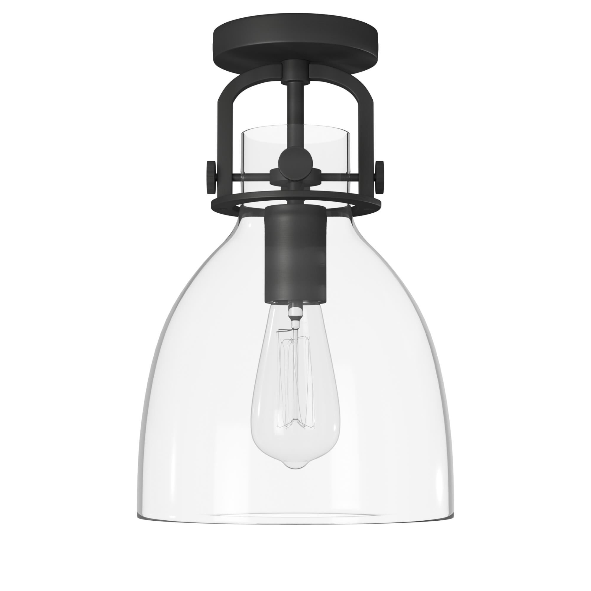 Shown in Matte Black finish and Bulb Tint: Amber accent