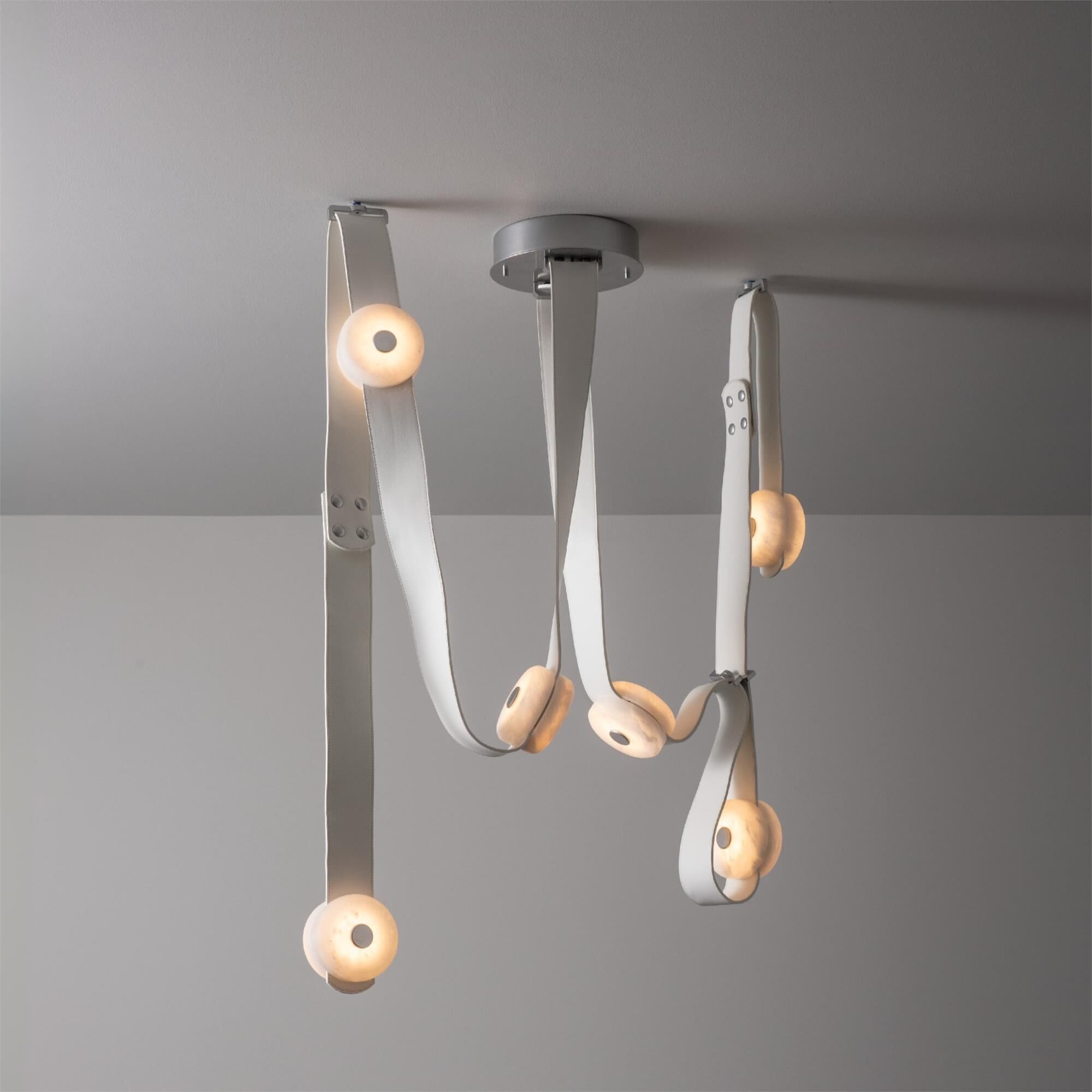 Shown in Sterling finish and Alabaster shade and White accent