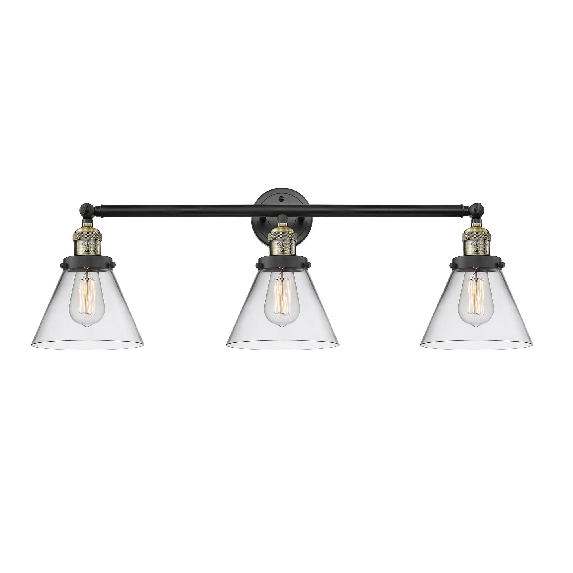 Shown in Black Antique Brass finish and Clear glass