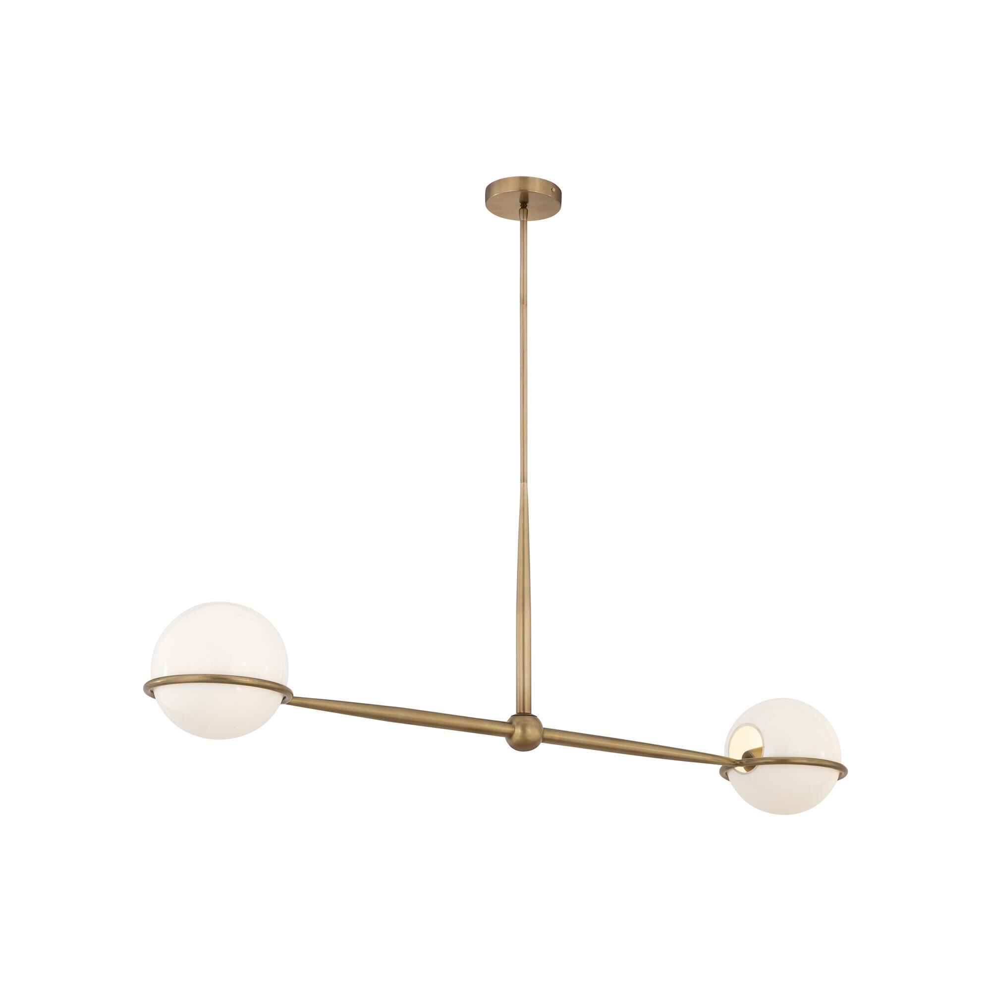 Shown in Legacy Brass finish and Opal glass