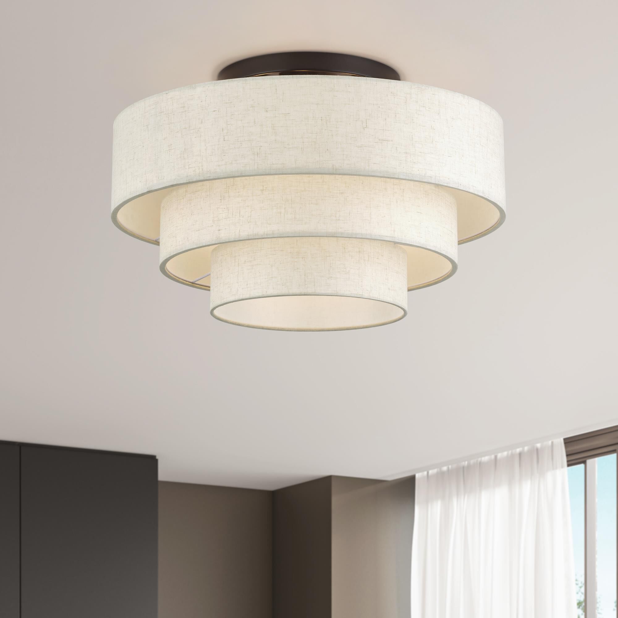 Manorwood 21 Inch Semi Flush Mount by Livex Lighting