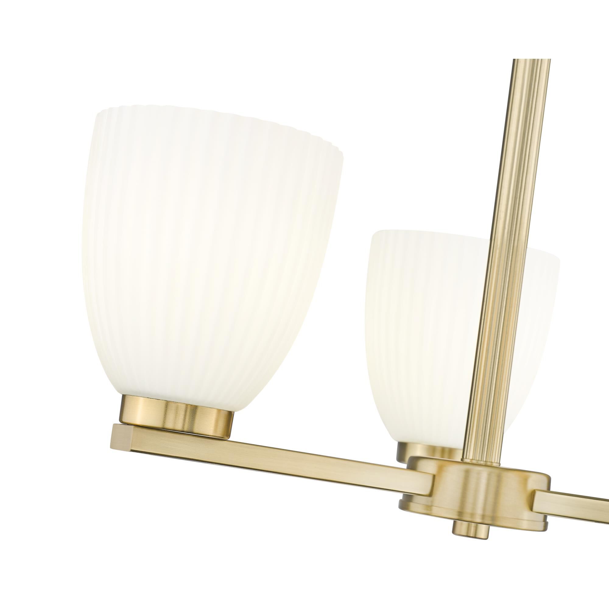 Shown in Modern Gold finish and Matte Opal glass and Matte Opal shade