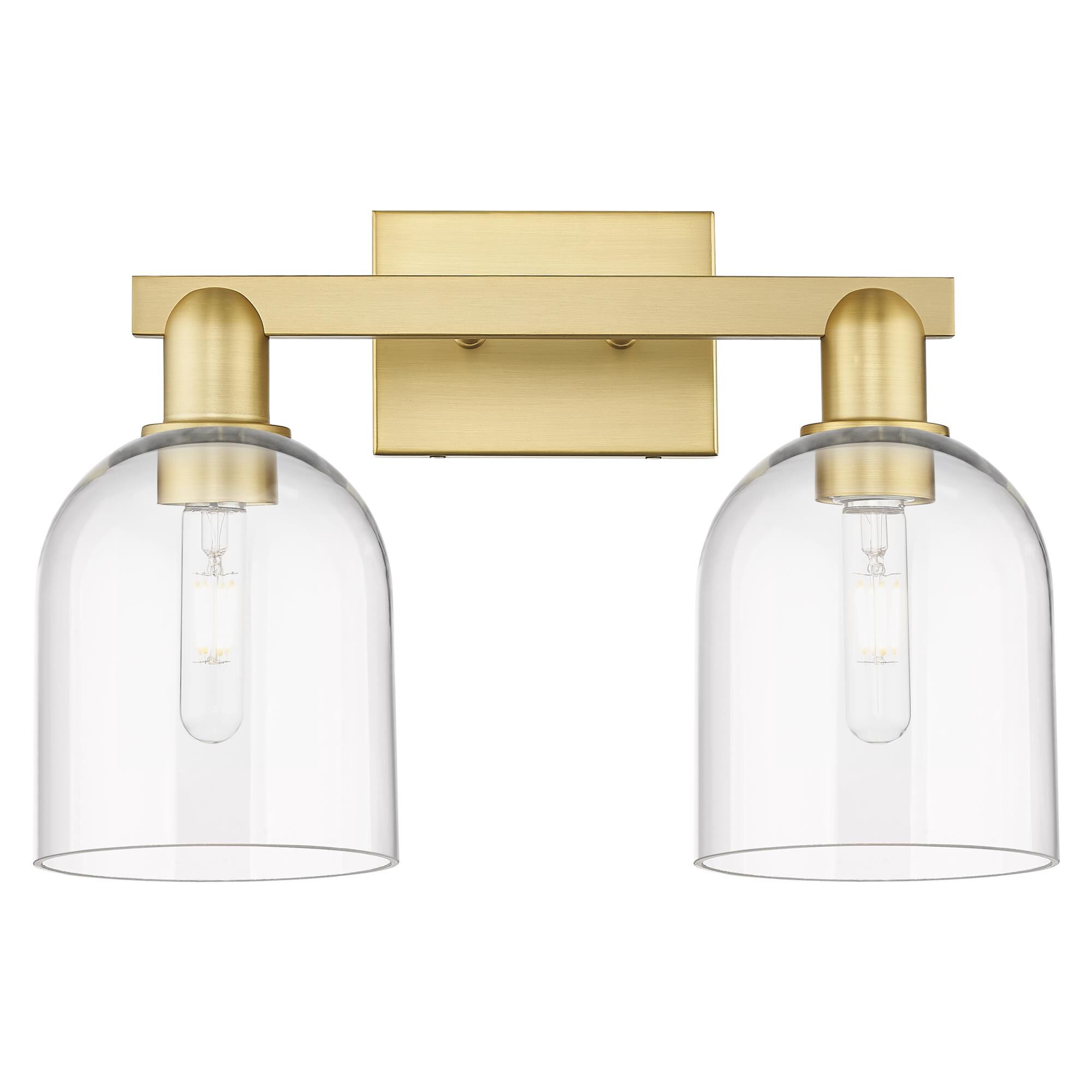 Shown in Satin Gold finish and Clear glass