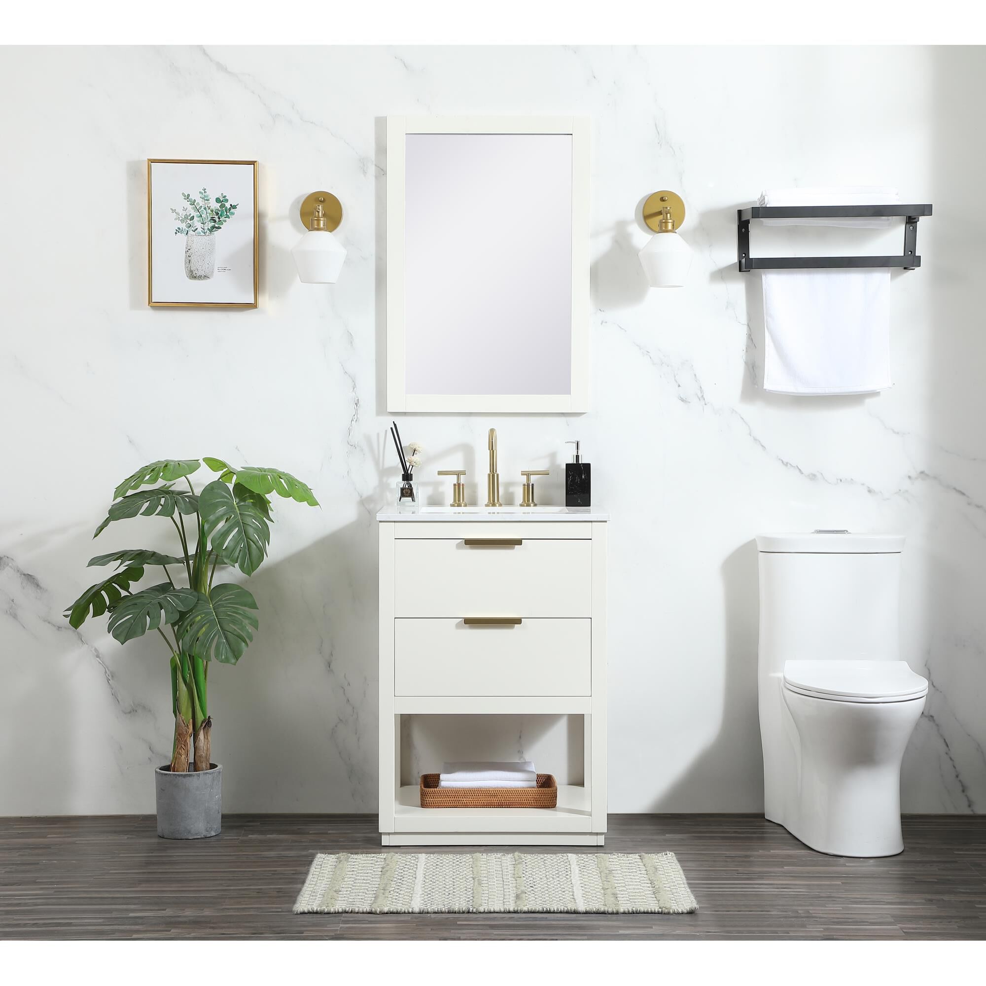 Shown in White finish