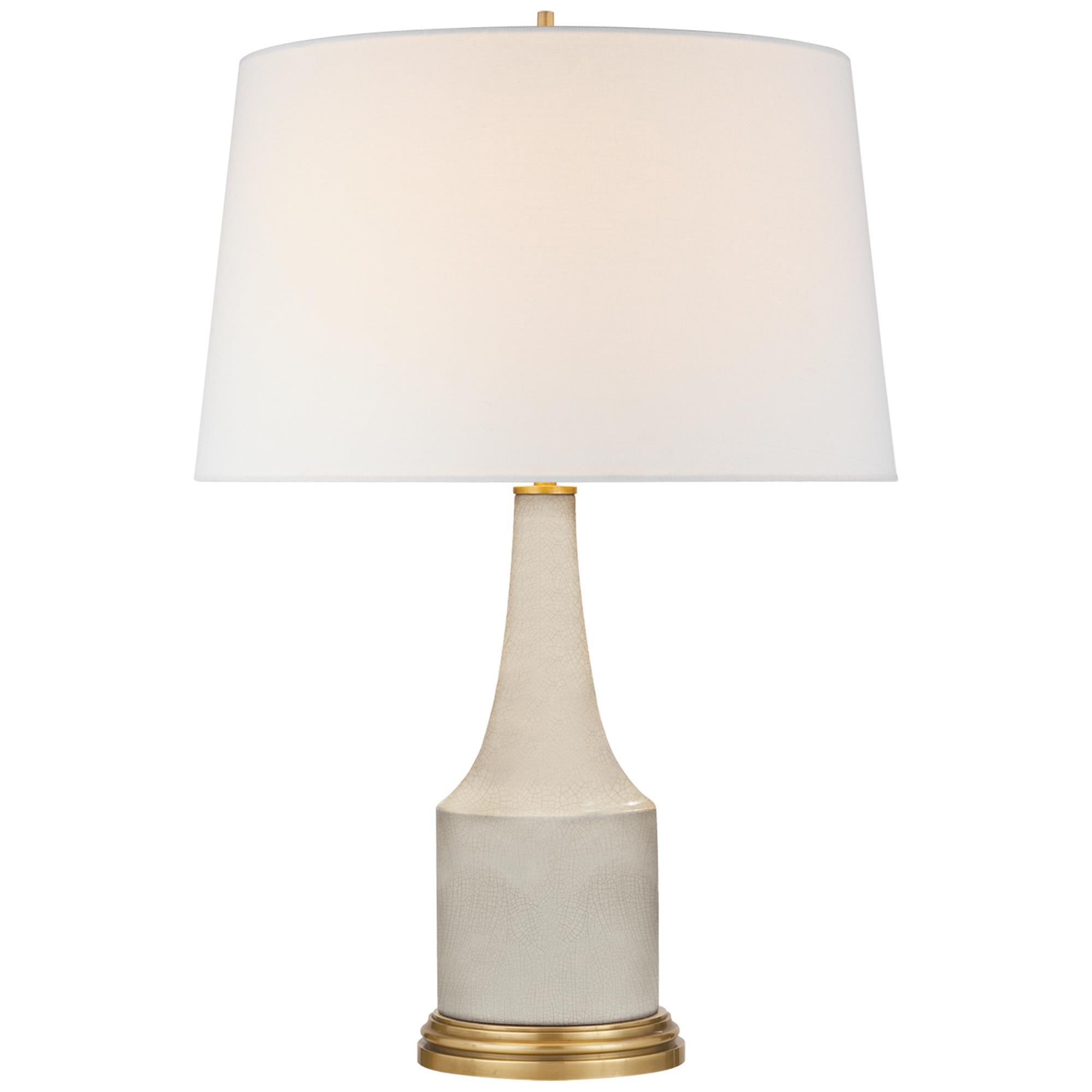 Shown in Tea Stain Crackle finish and Linen shade
