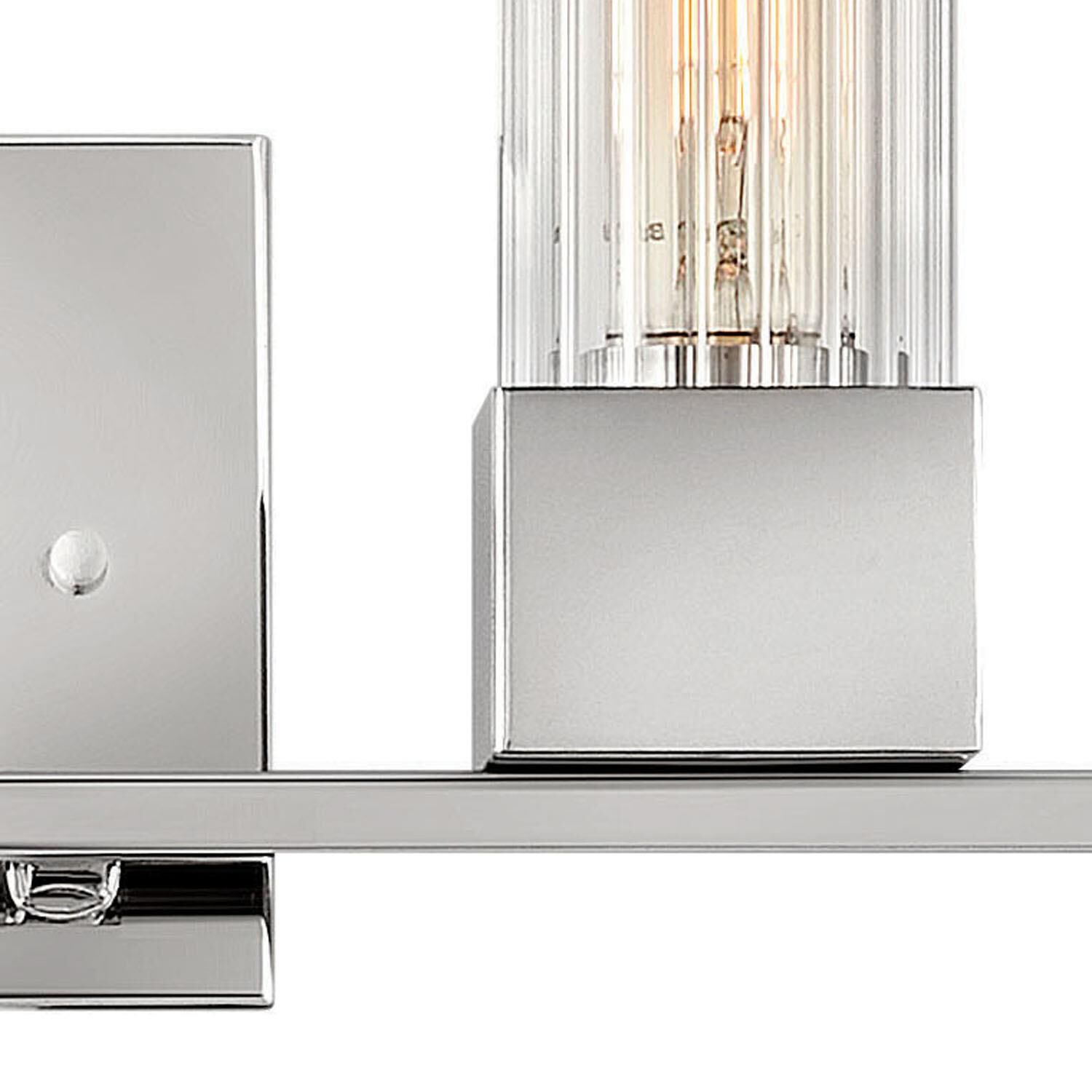 Shown in Polished Nickel finish and Ribbed Clear glass