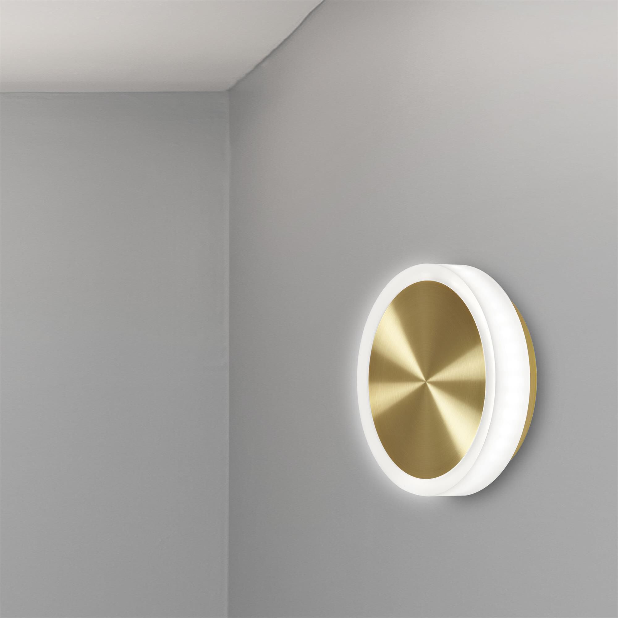 Shown in Aged Brass and White finish