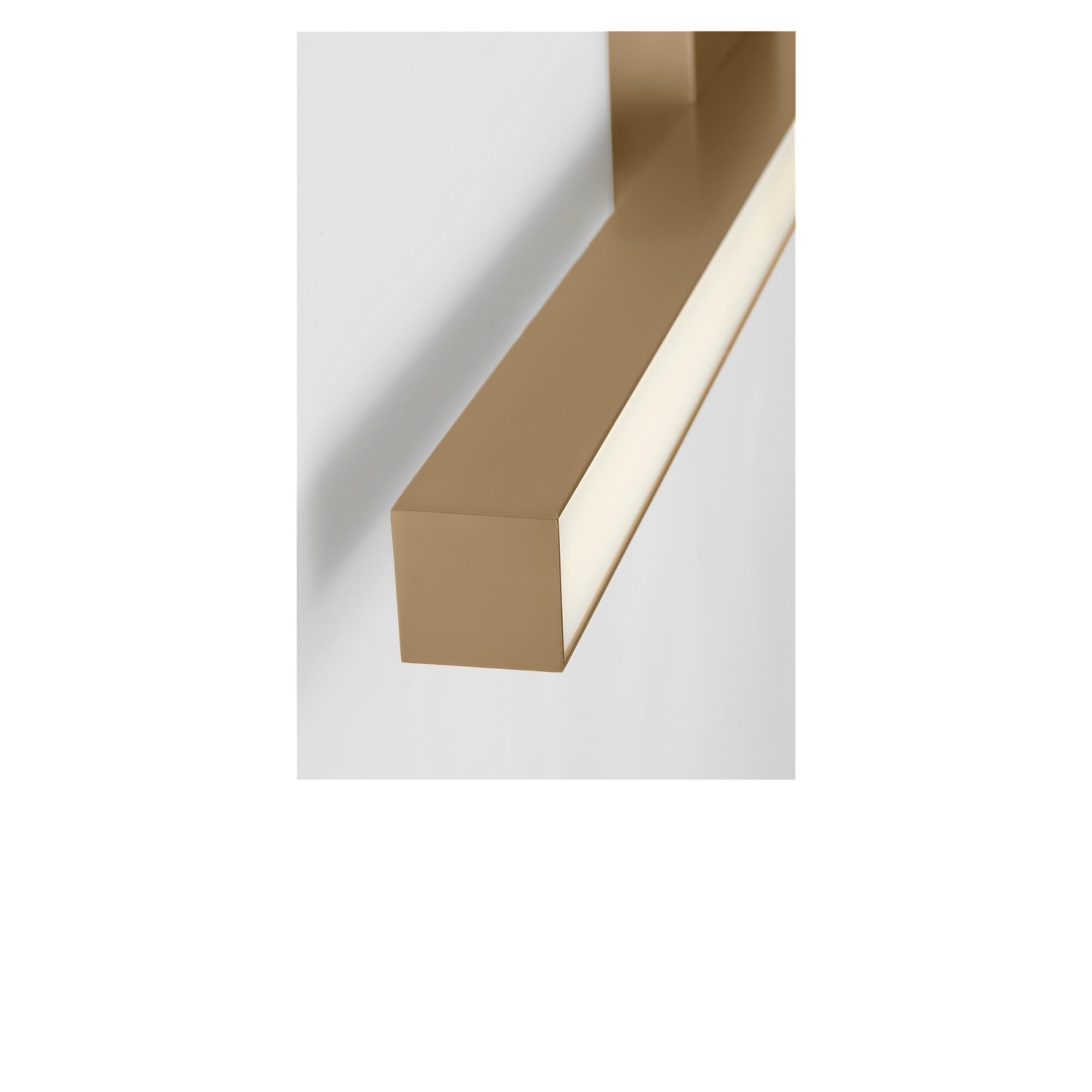 Shown in Satin Brass finish and White Polycarbonate shade