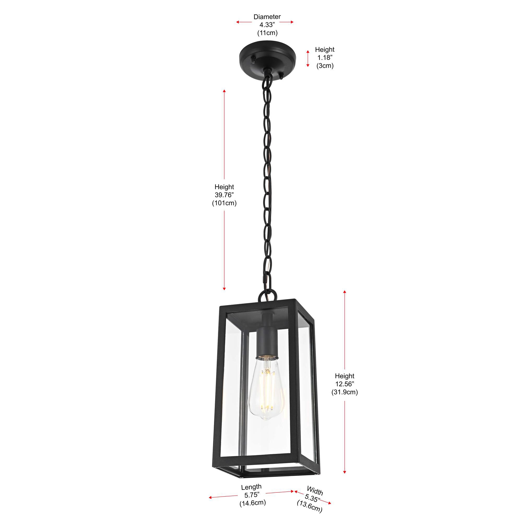 Shown in Black finish and Clear glass