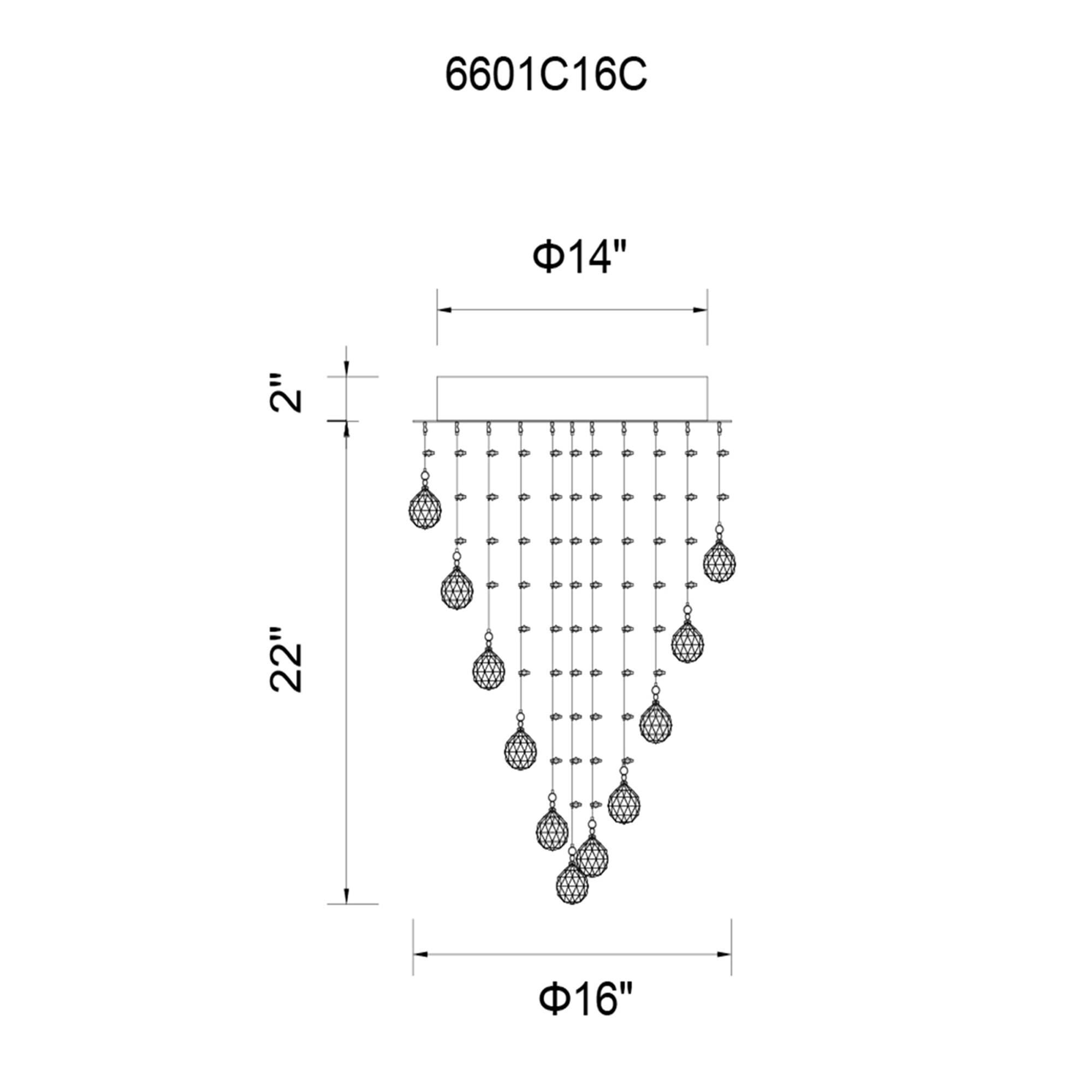 Rain Drop 16 Inch 5 Light Flush Mount by CWI Lighting