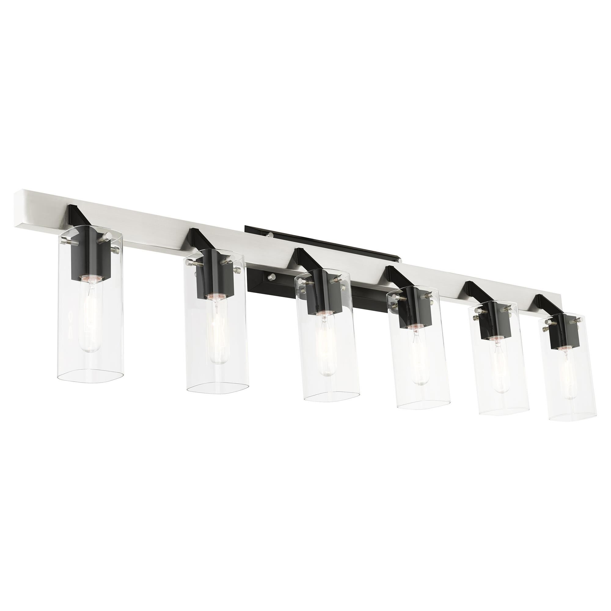 Shown in Brushed Nickel finish and Clear Square  With Rounded Corners glass