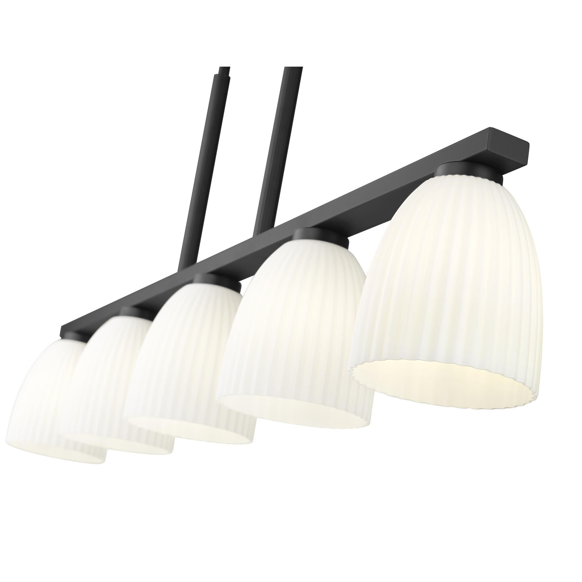 Shown in Matte Black finish and Matte Opal glass and Matte Opal shade