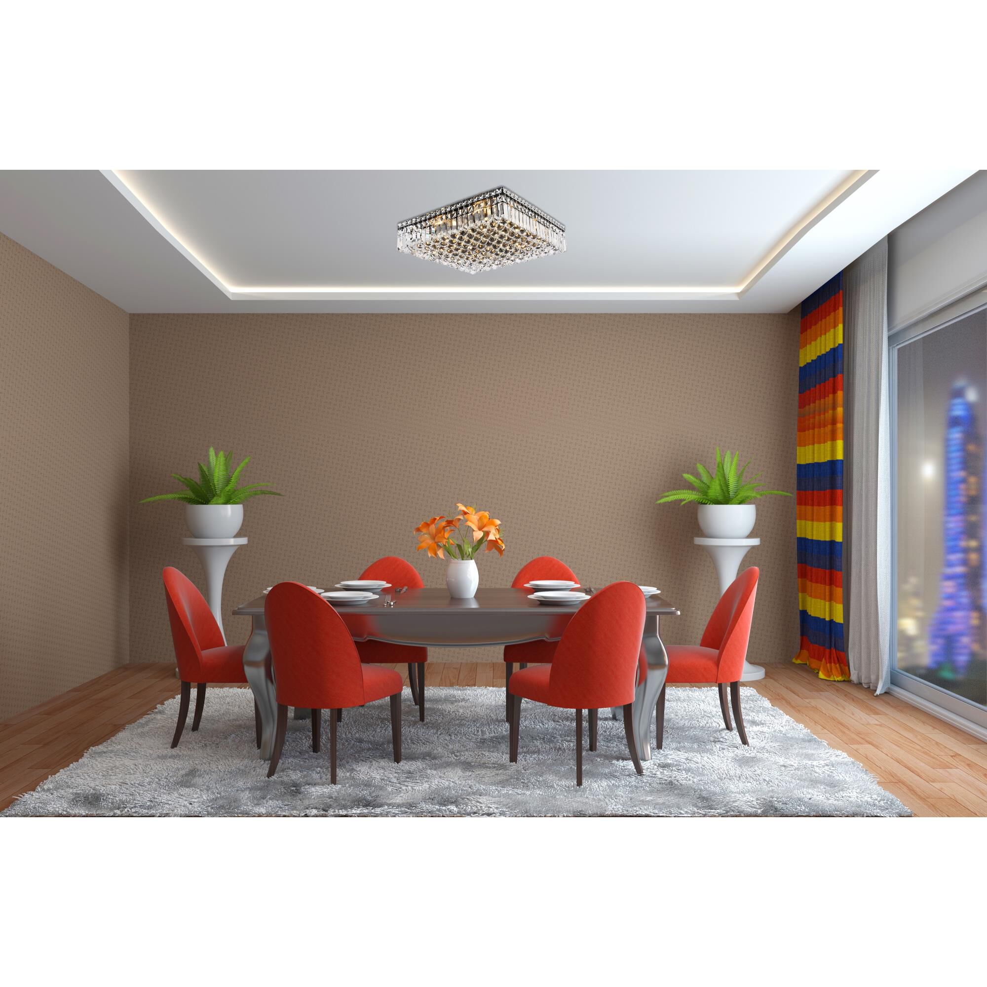 Maxime 20 Inch 12 Light Flush Mount by Elegant Lighting