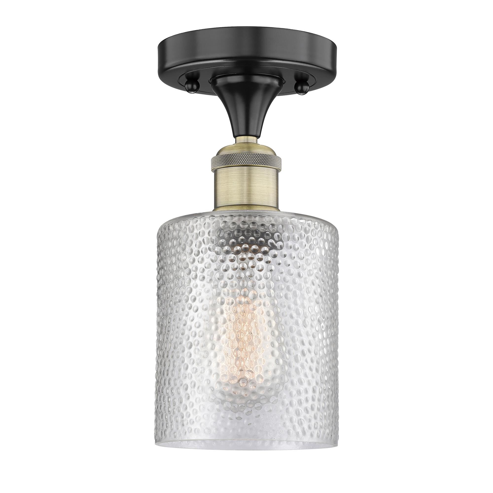 Shown in Black Antique Brass finish and Clear glass
