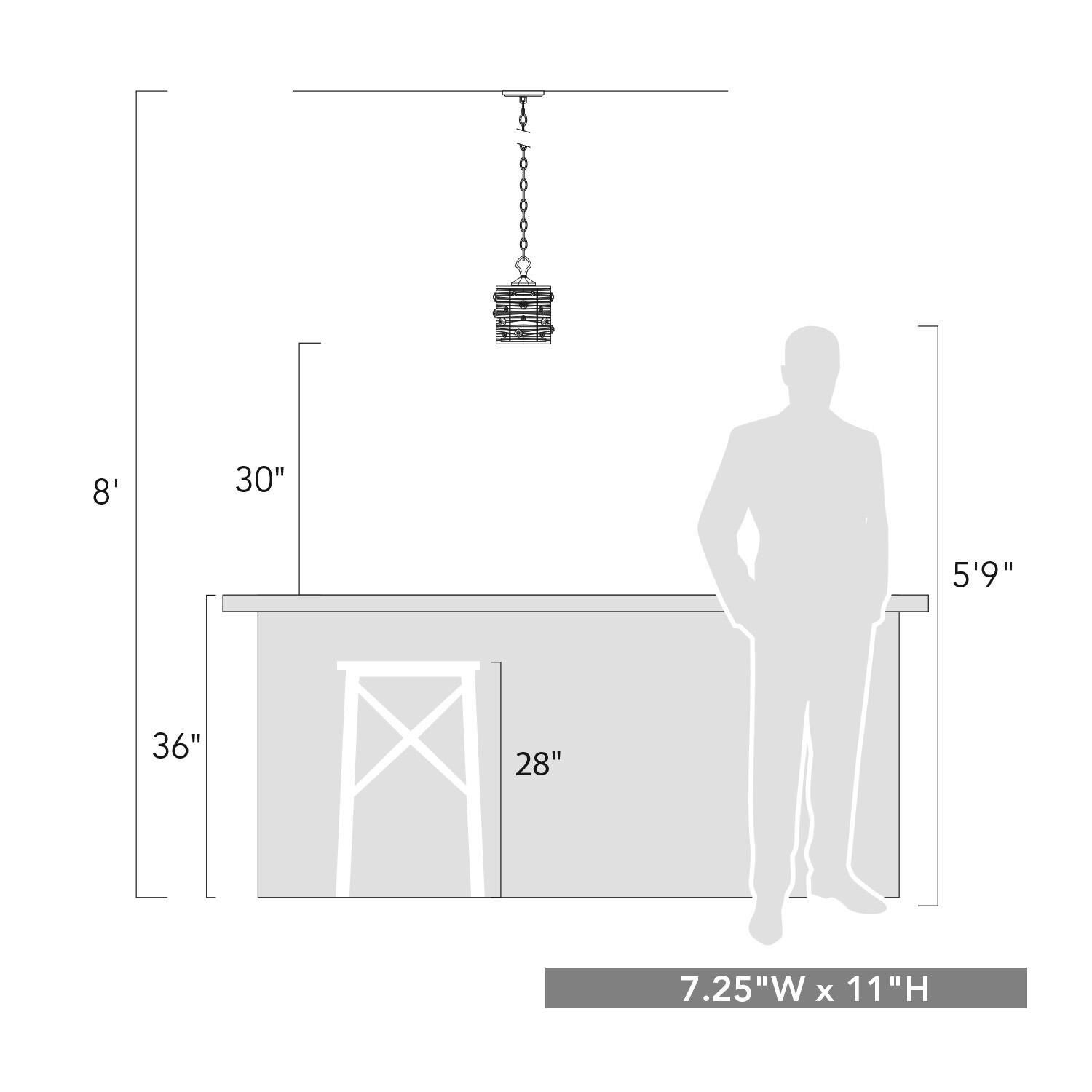 Joia 7 Inch Mini Pendant by Golden Lighting