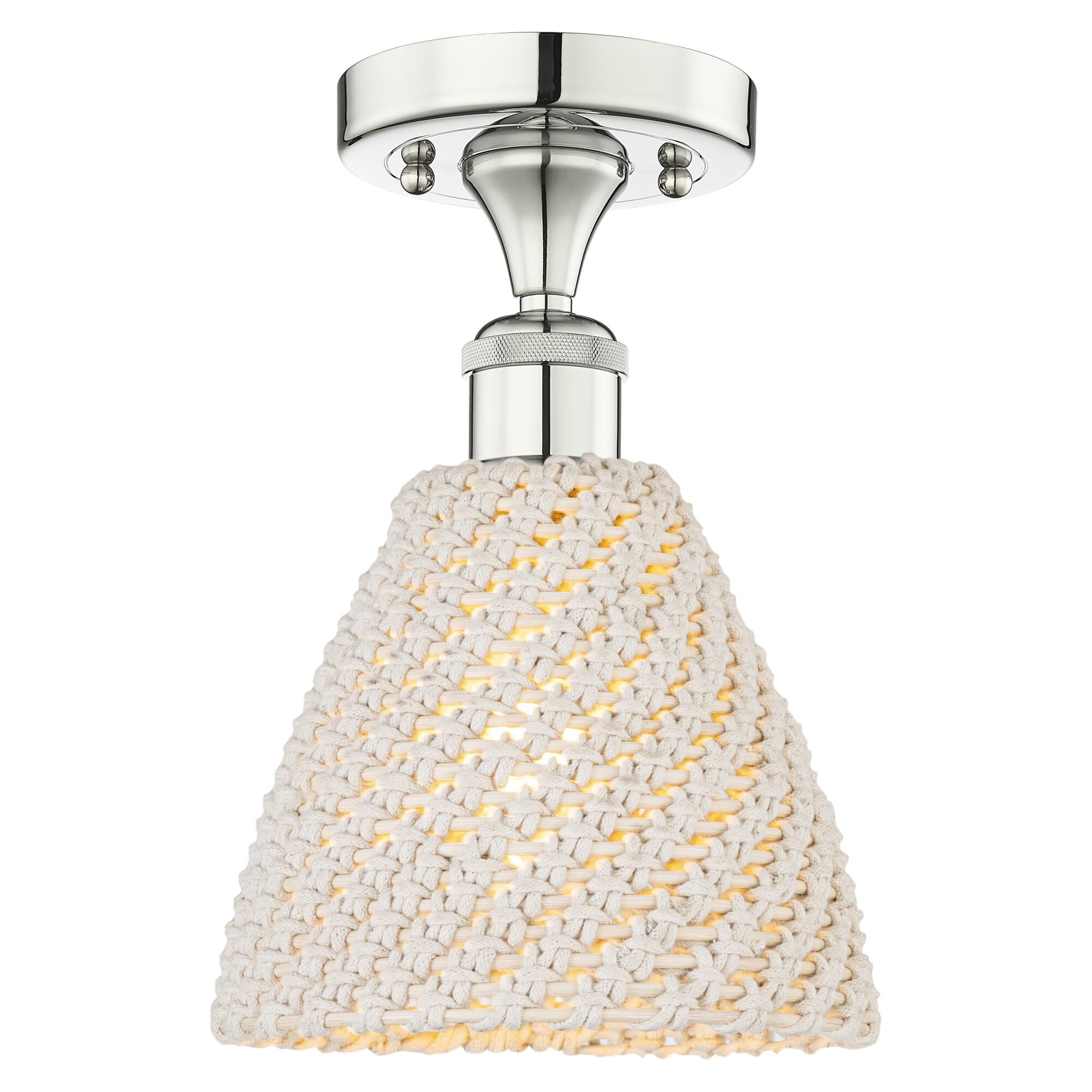 Shown in Polished Nickel finish and Natural shade