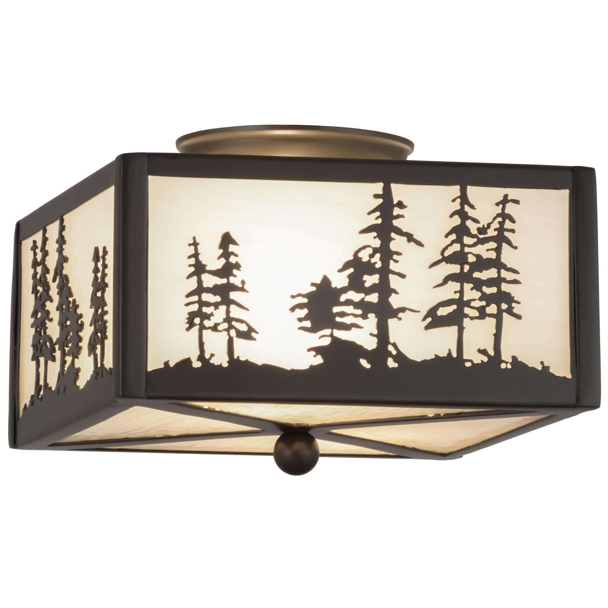Tall Pines 14 Inch 2 Light Flush Mount by Meyda Lighting