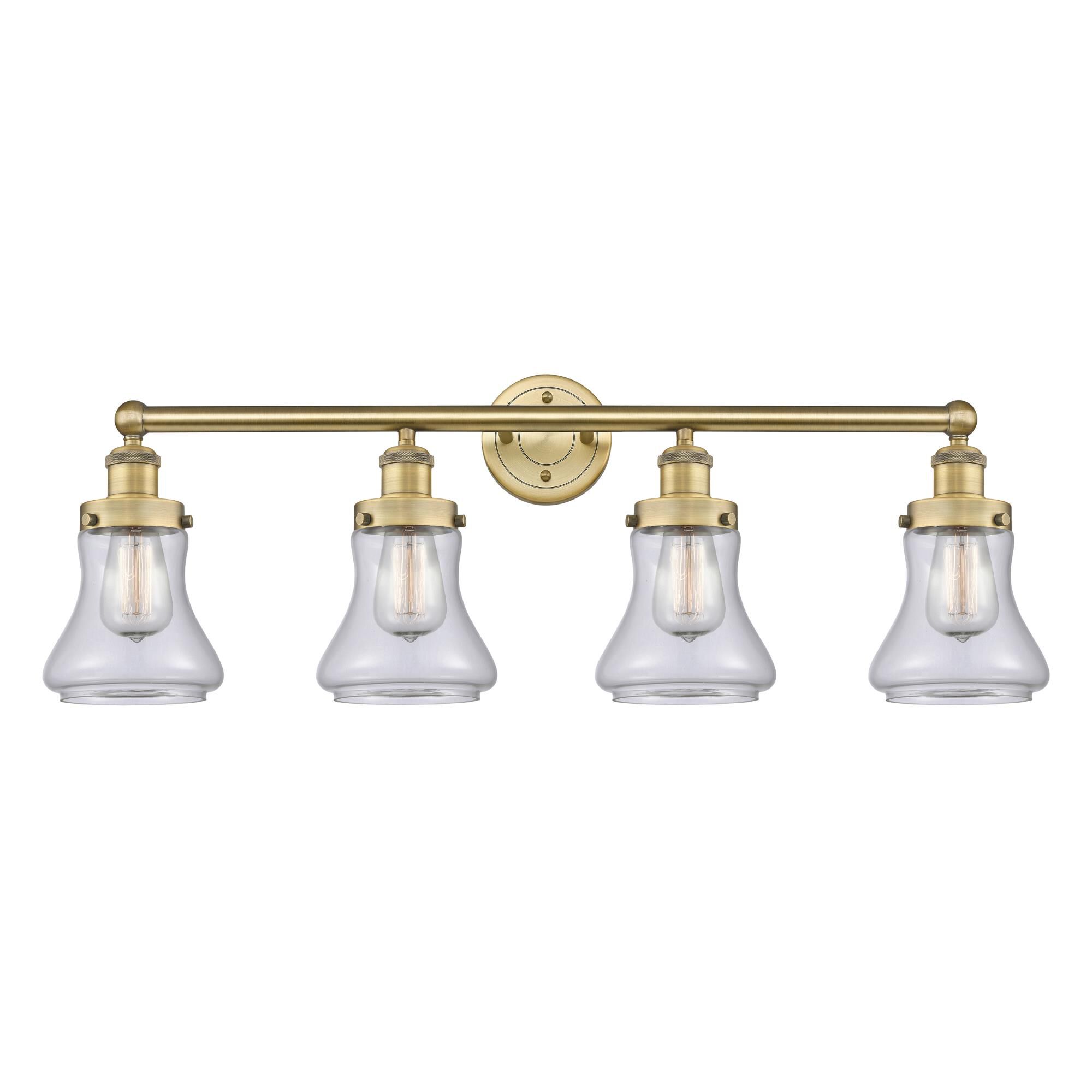 Shown in Brushed Brass finish and Clear glass