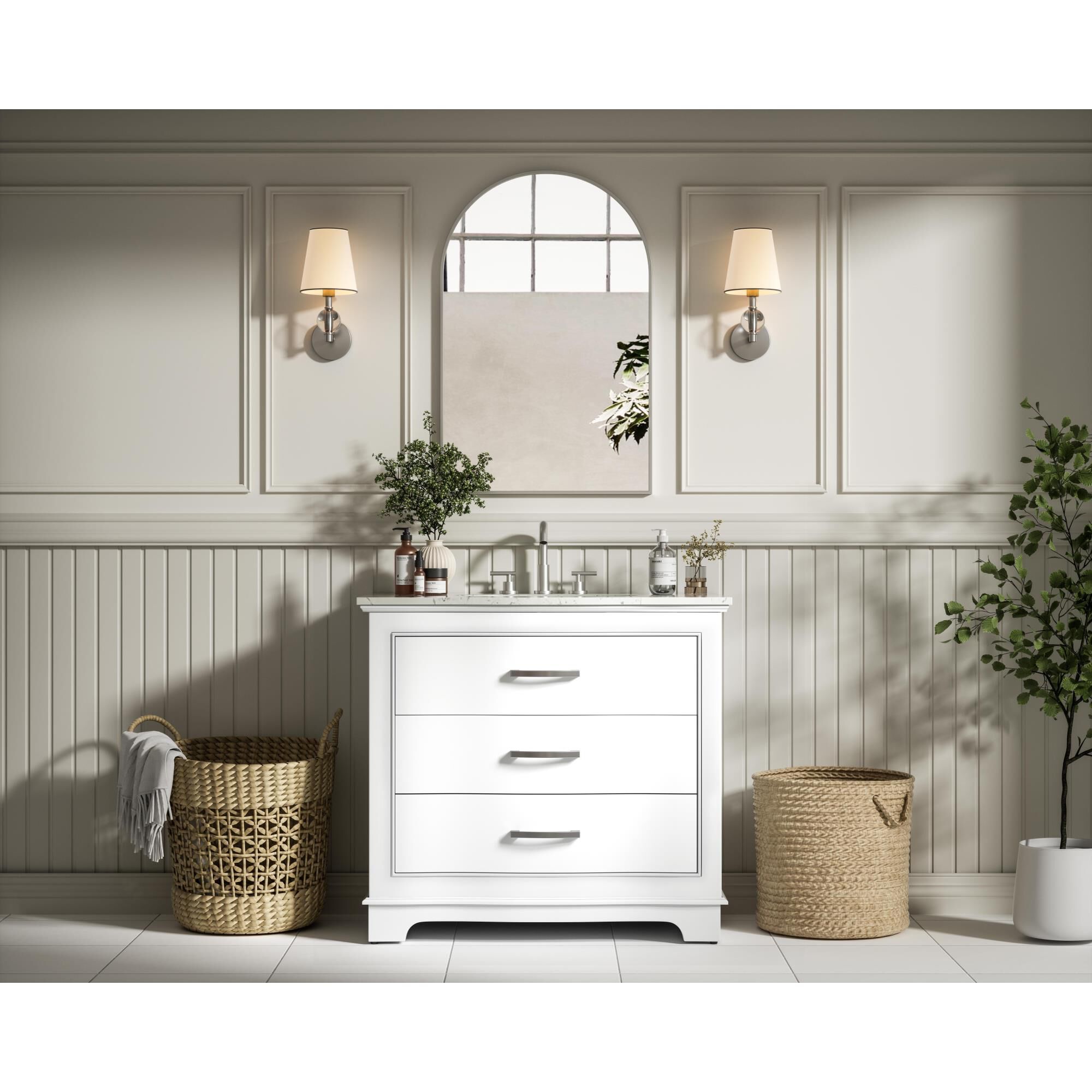 Shown in White finish