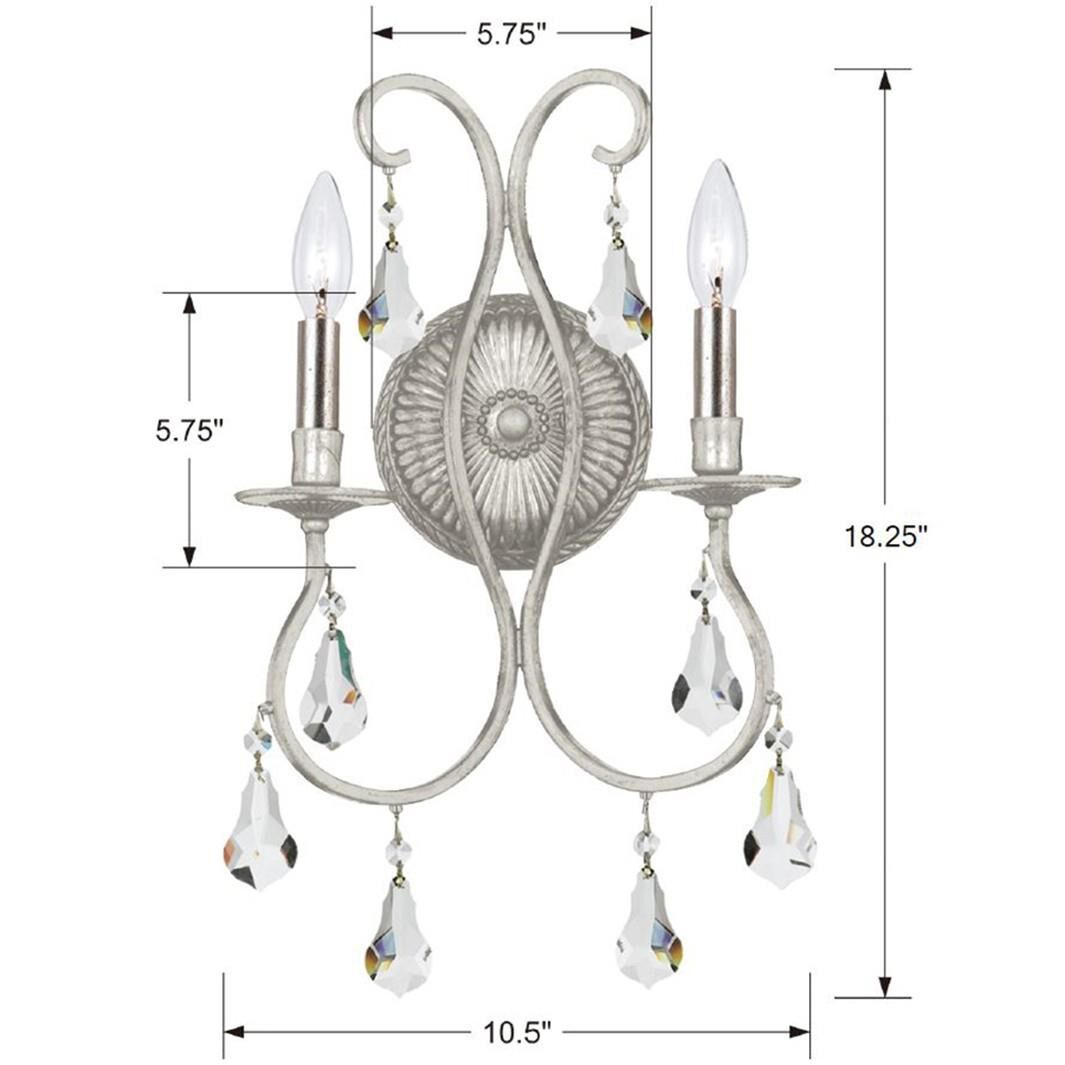 Shown in Olde Silver finish and Hand Cut Crystal crystal