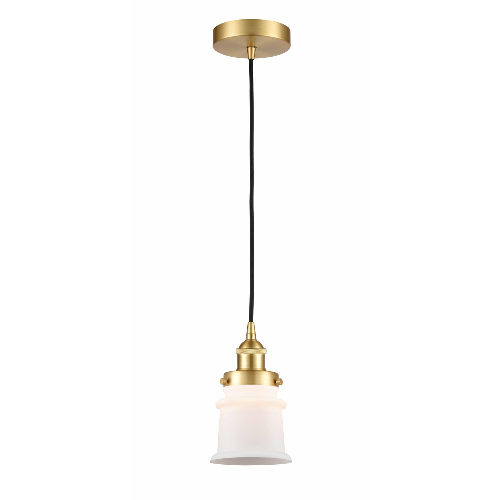 Shown in Satin Gold finish and Matte White Small Canton glass