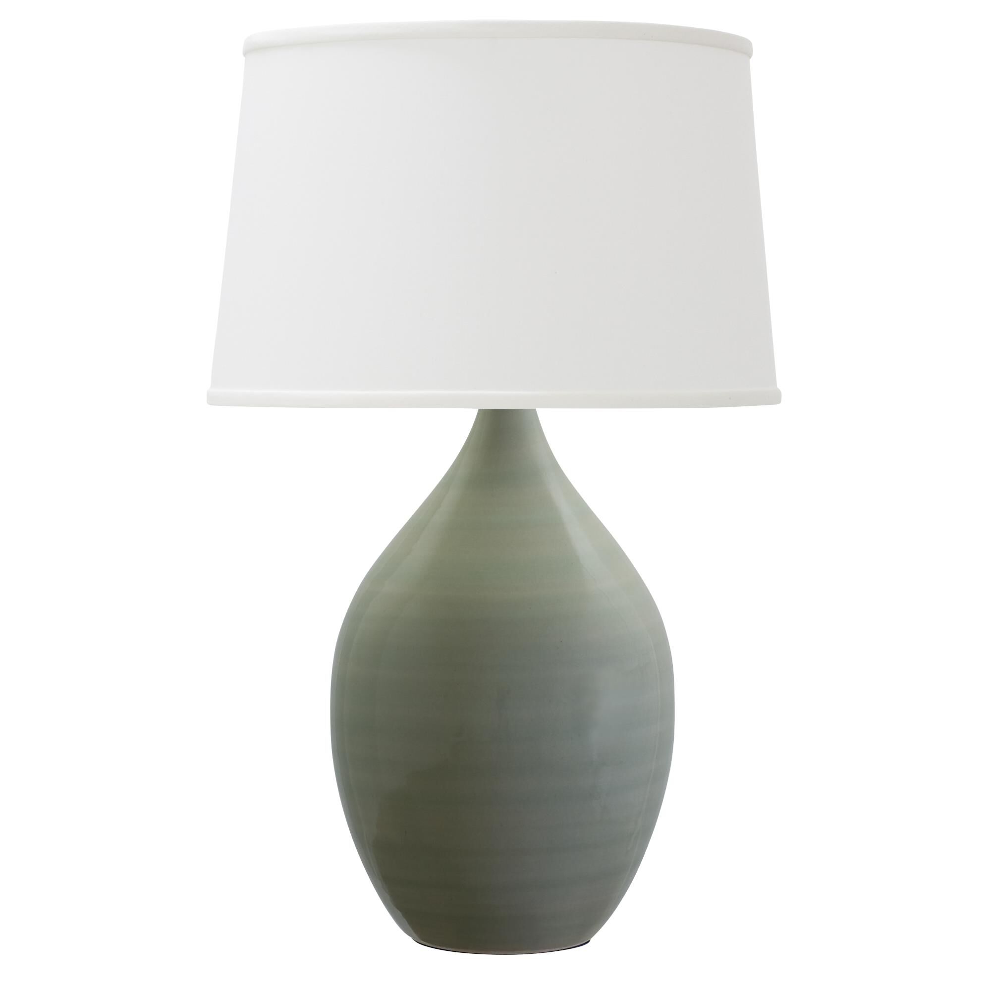 Shown in Celadon finish and Off White Linen Hardback shade