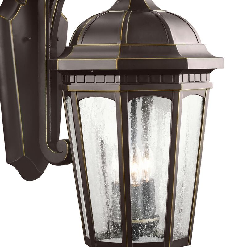 Courtyard 22 Inch Tall 3 Light Outdoor Wall Light by Kichler Lighting