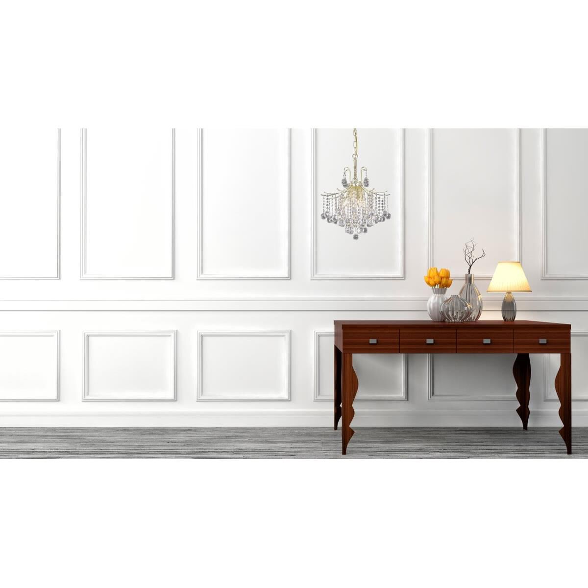 Amelia 17 Inch 6 Light Mini Chandelier by Elegant Lighting