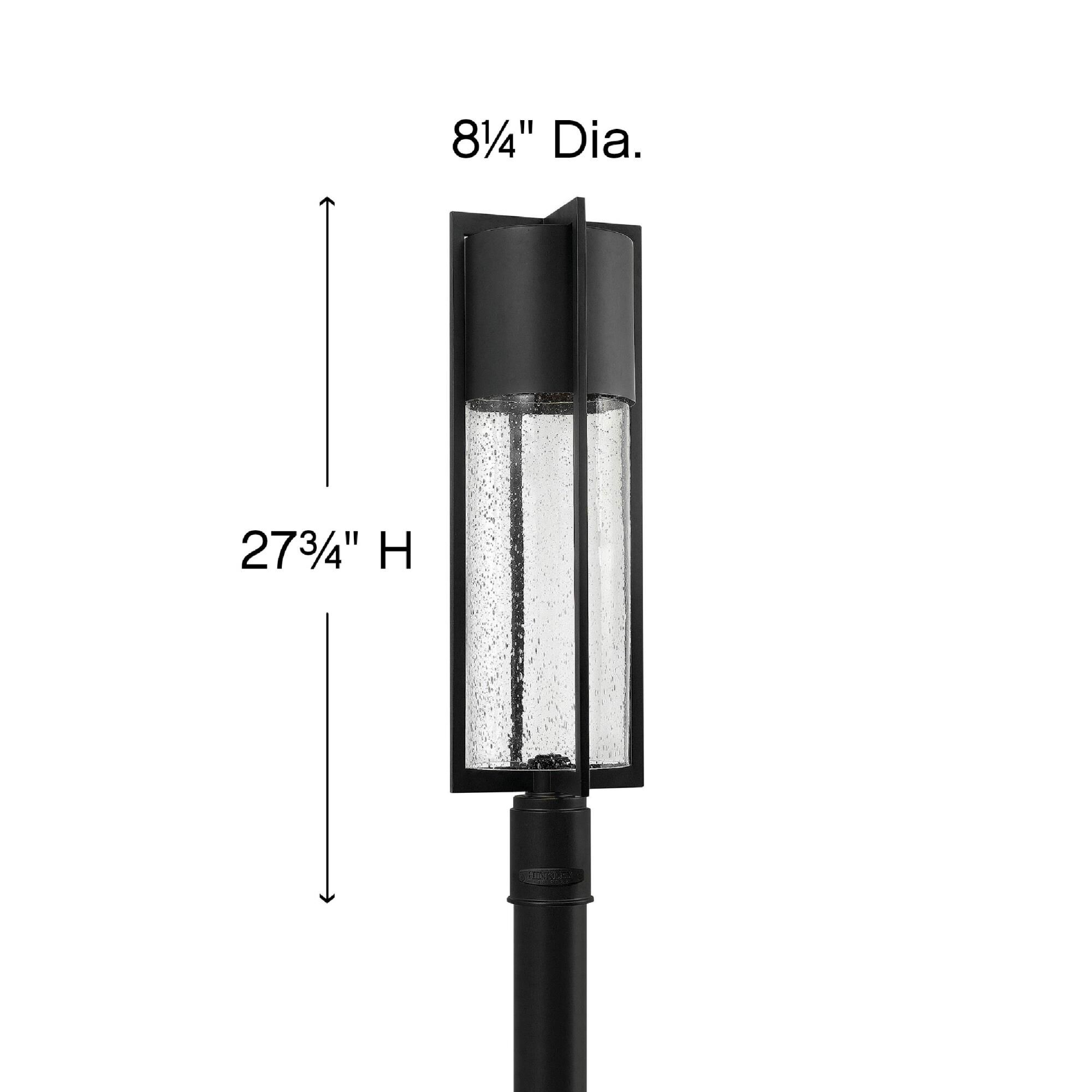 Shown in Black finish and Clear Seedy glass