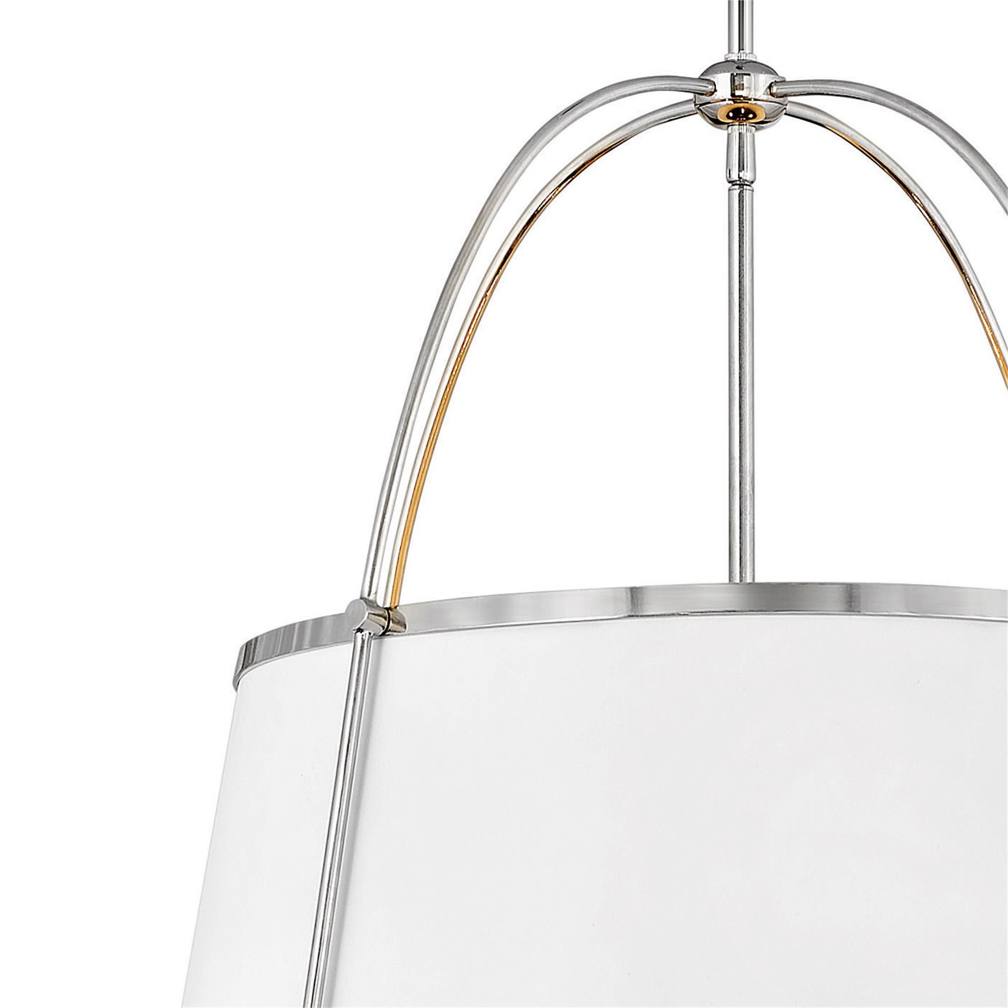 Shown in Polished Nickel finish and Matte White accent