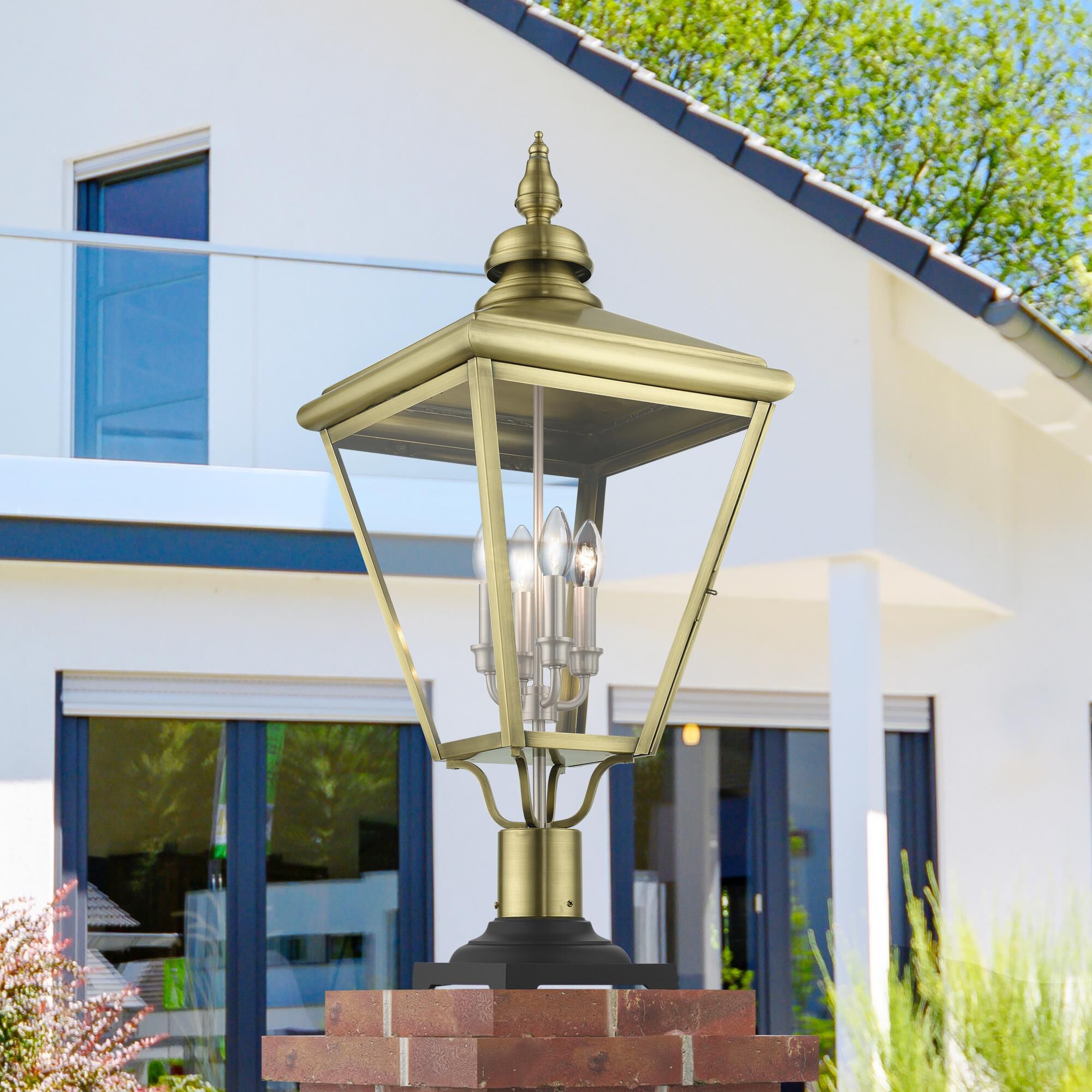 Adams 31 Inch Tall 4 Light Outdoor Post Lamp by Livex Lighting