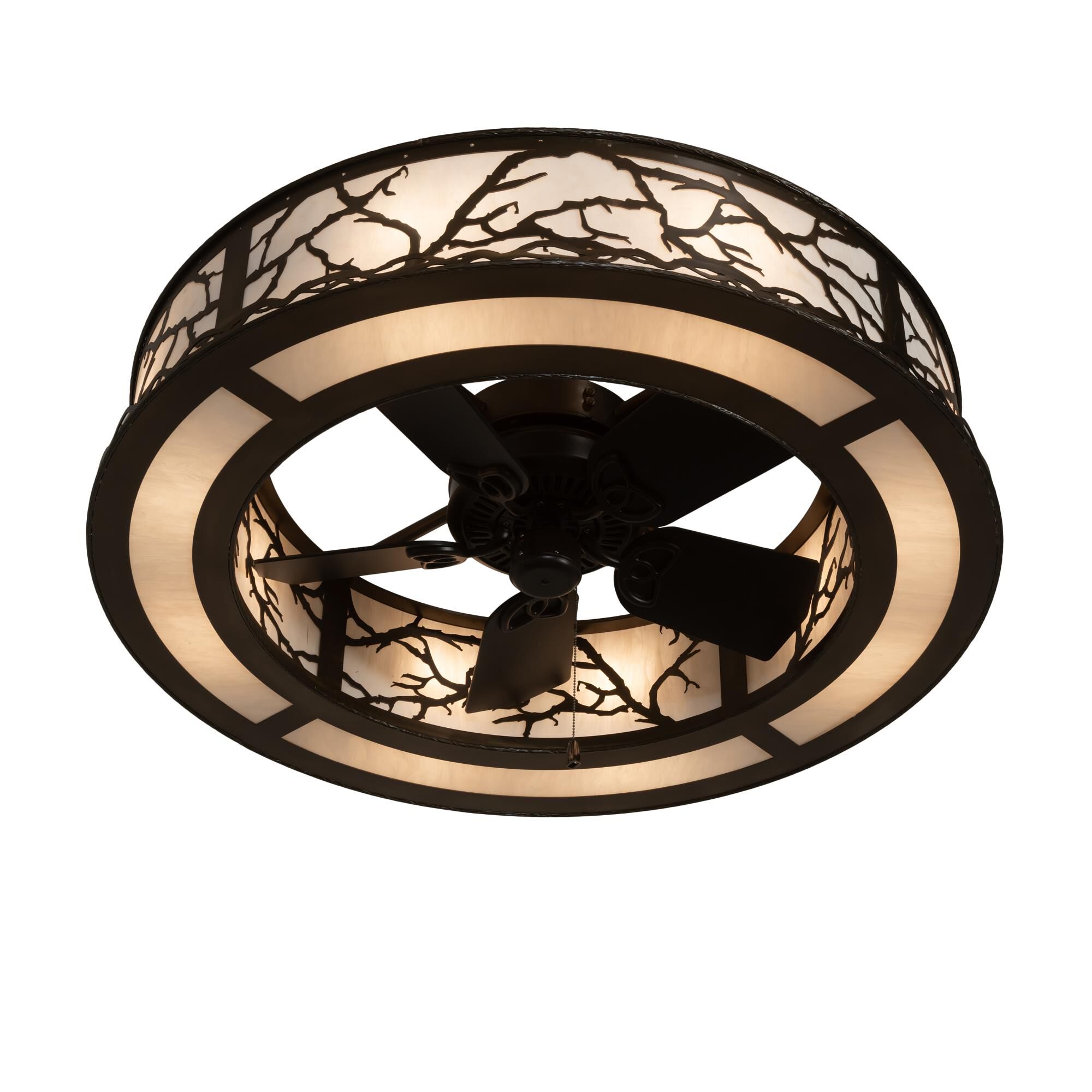 Shown in Antique Copper Finish finish and Beige glass