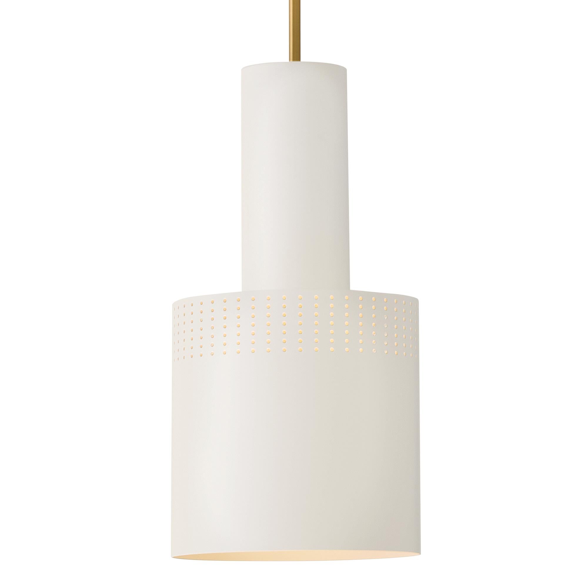 Shown in Lacquered Brass finish and Satin Off-White accent