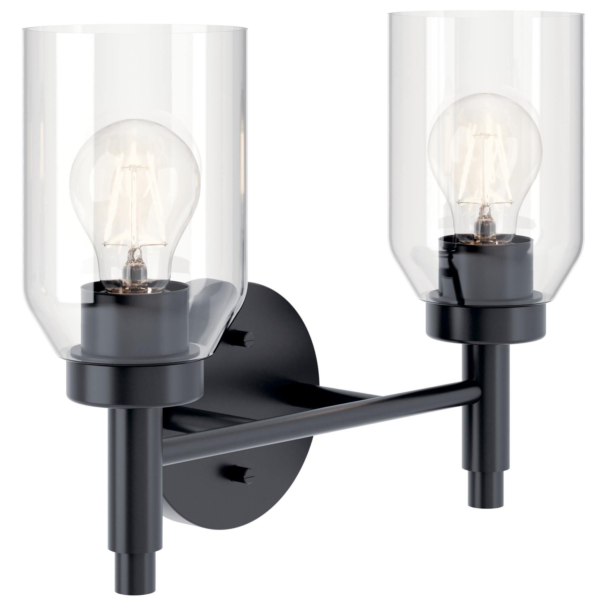 Shown in Black finish and Clear glass