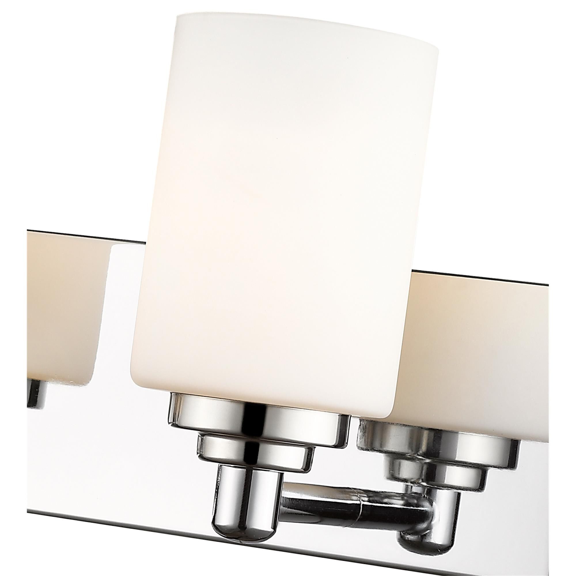 Shown in Chrome finish and Glass shade