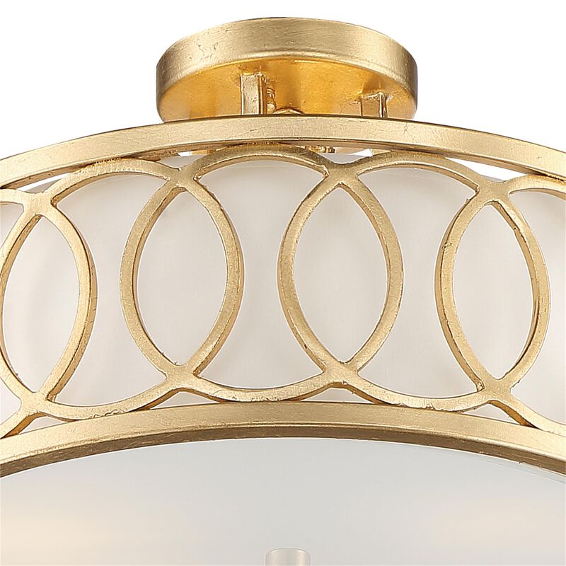 Libby Langdon Graham 15 Inch 3 Light Semi Flush Mount by Crystorama