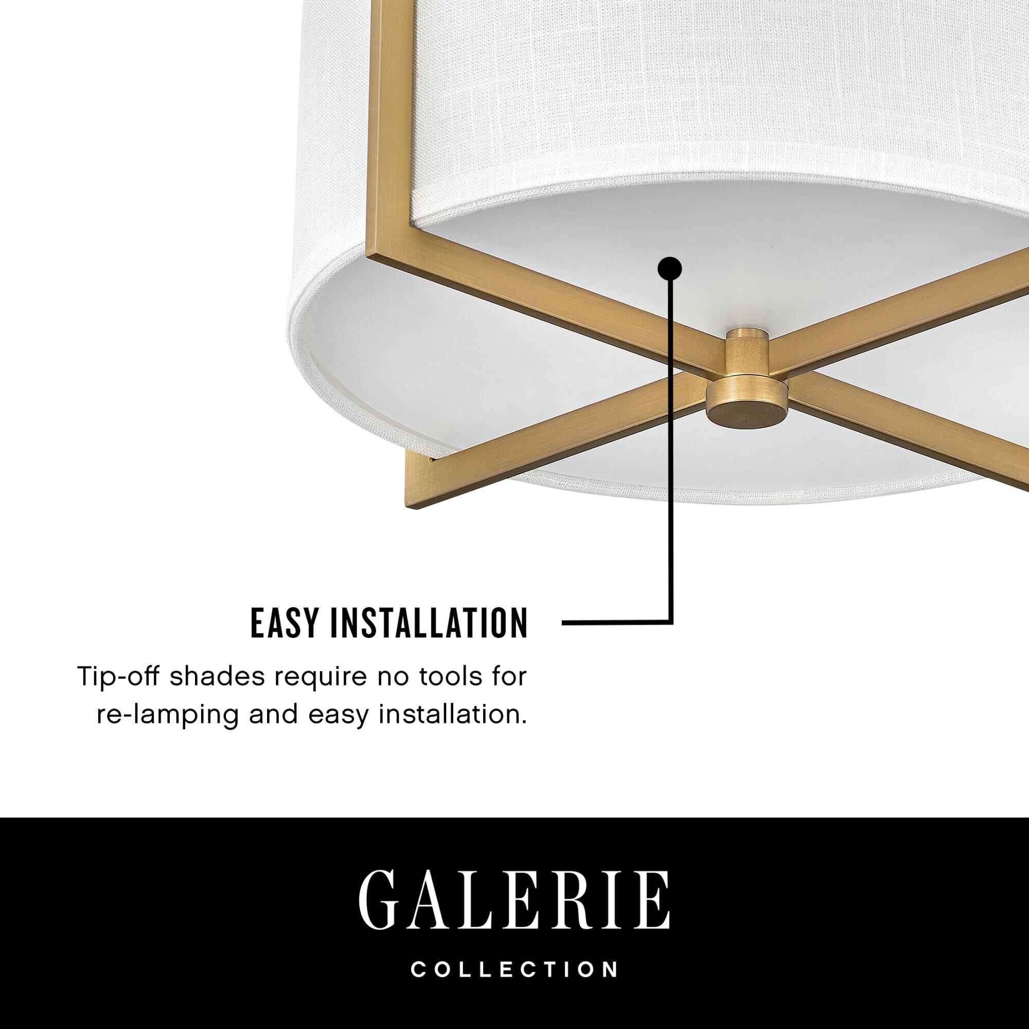 Shown in Heritage Brass finish and Heathered Gray Slub shade