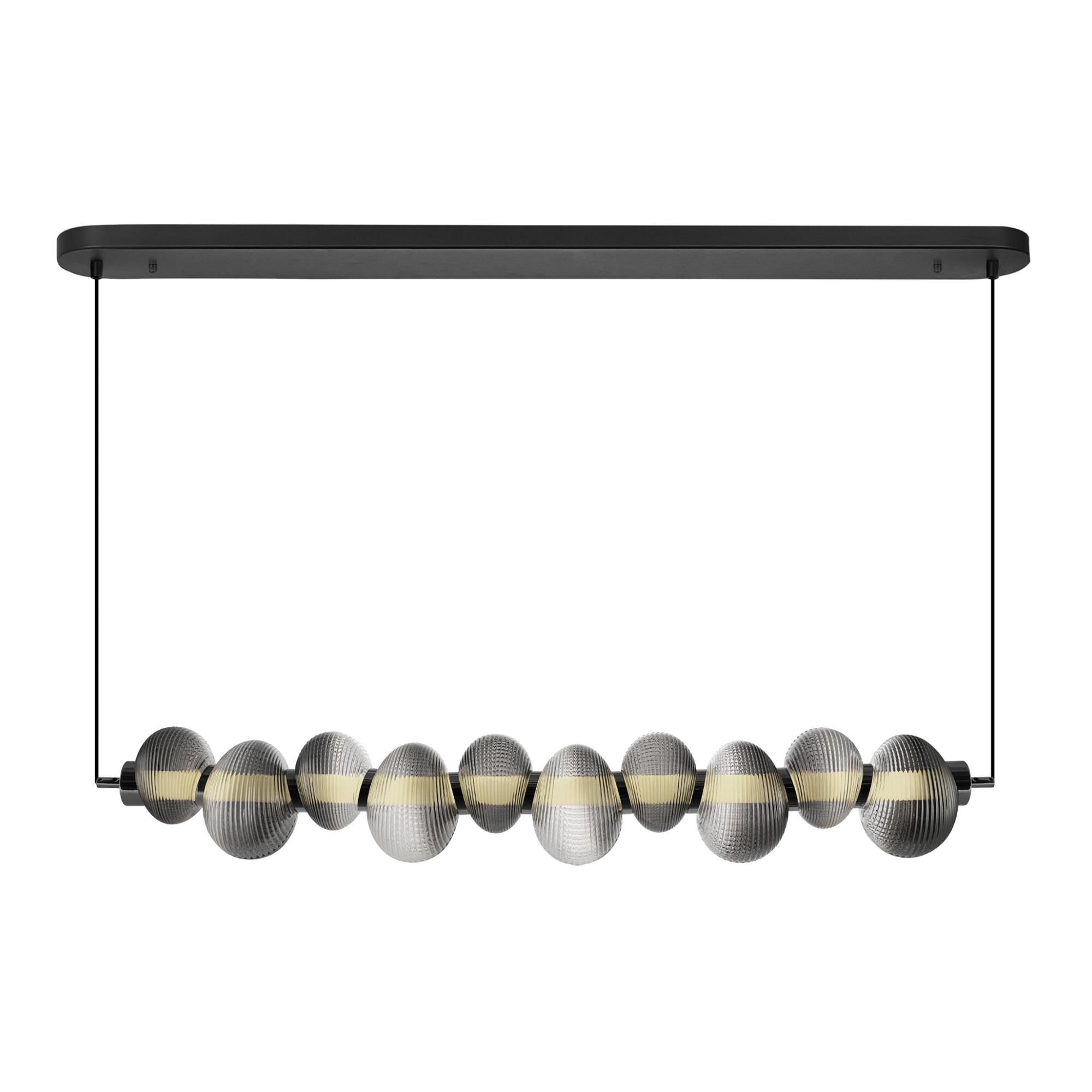 Shown in Chrome finish and Ribbed Smoke Ombre glass