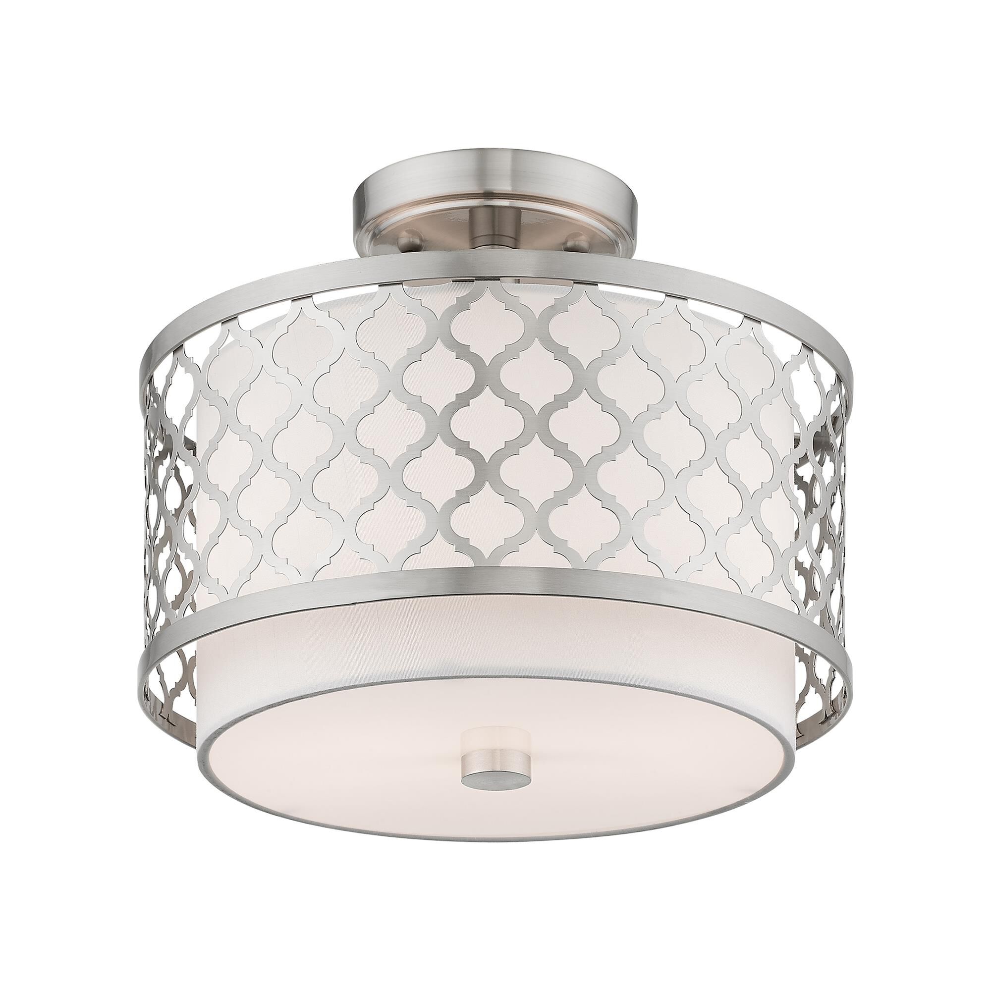 Arabesque 7 Inch 2 Light Semi Flush Mount by Livex Lighting