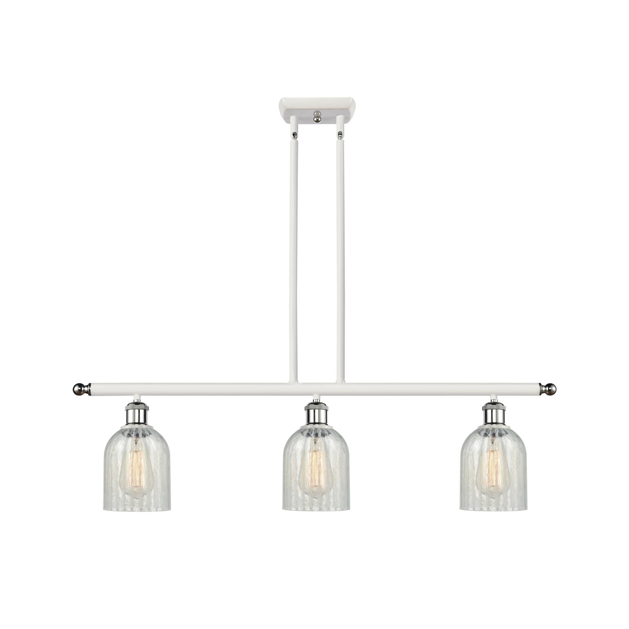 Shown in White And Polished Chrome finish and Bell glass and Glass shade and Polished Chrome accent