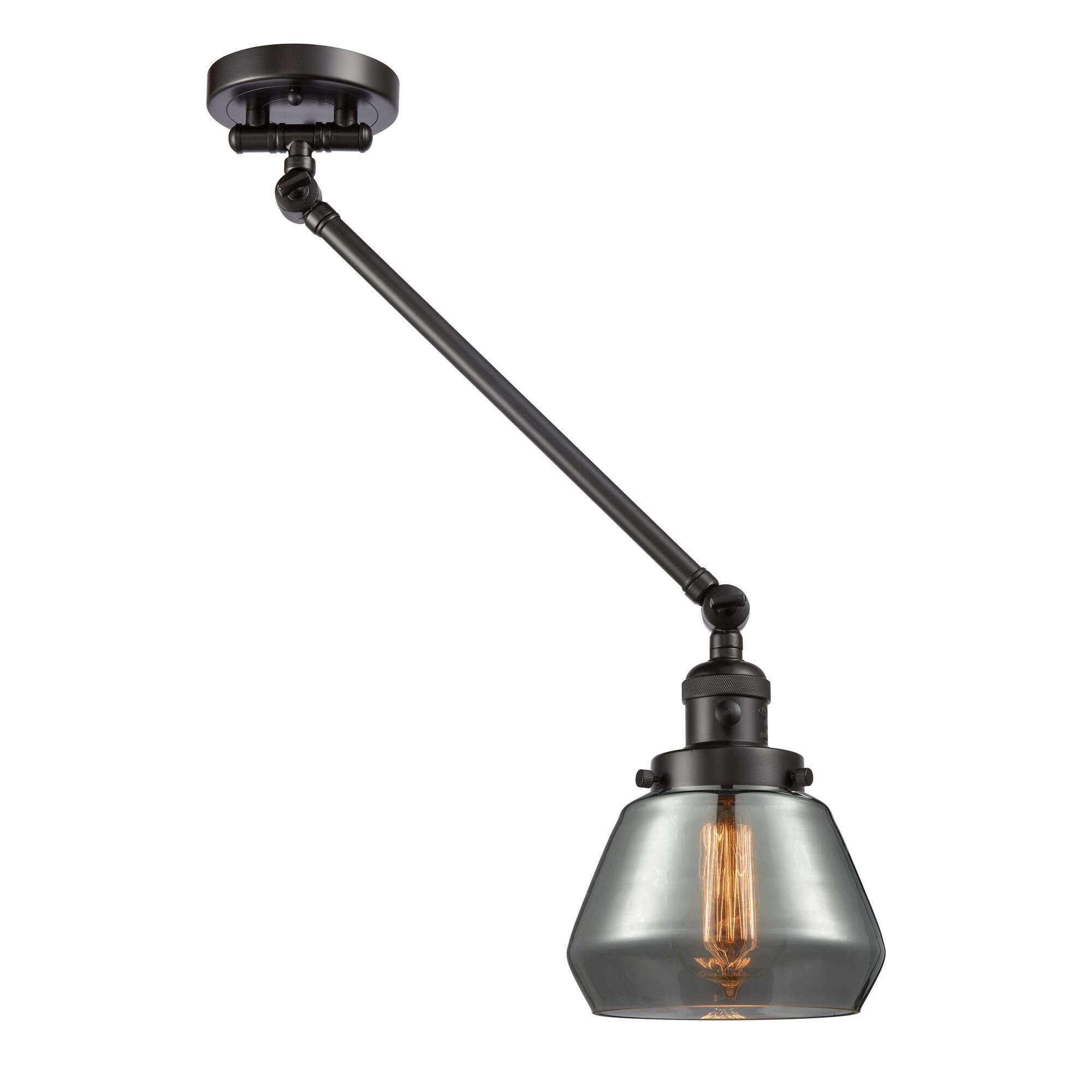 Shown in Oil Rubbed Bronze finish and Plated Smoked glass