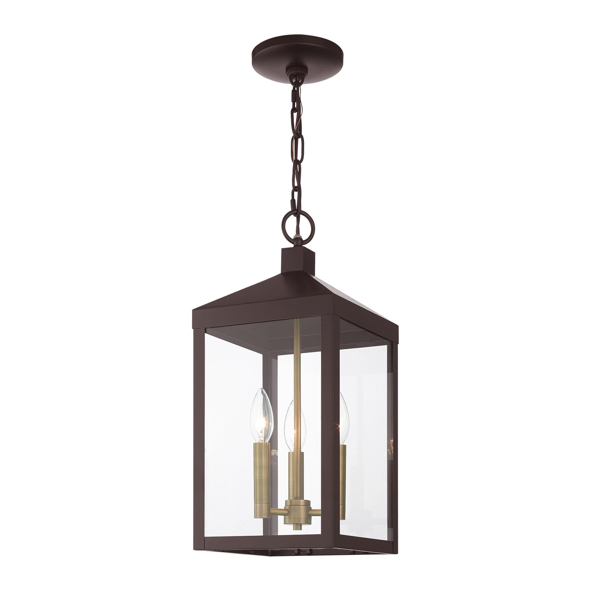 Nyack 18 Inch Tall 3 Light Outdoor Hanging Lantern by Livex Lighting