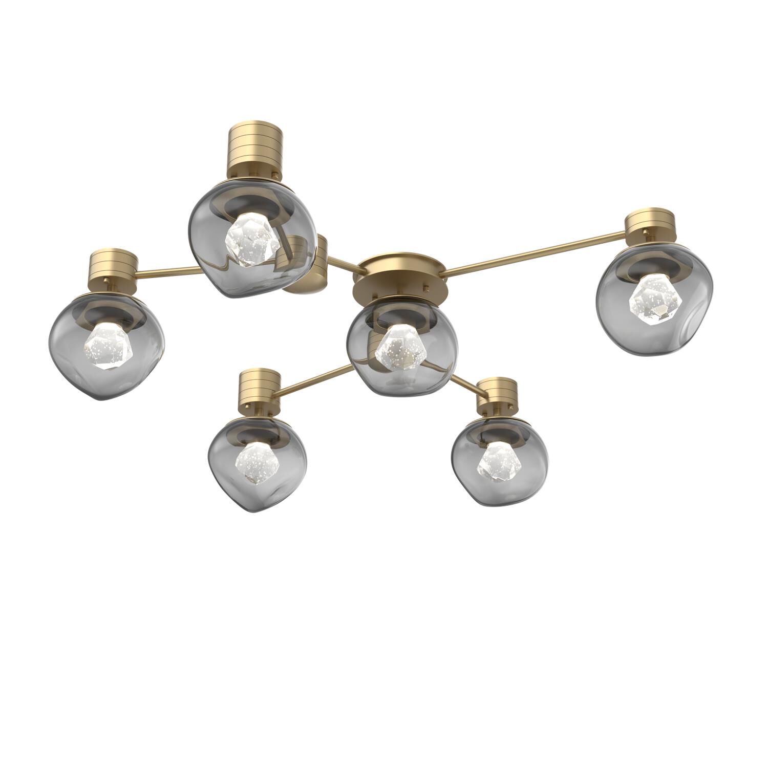Shown in Gilded Brass finish and Smoke with Faceted Gem glass