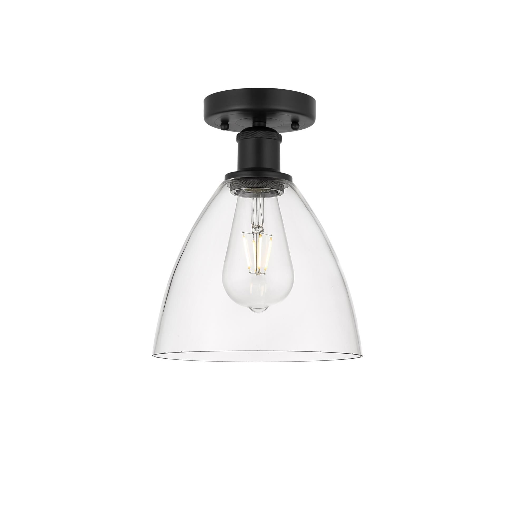 Shown in Matte Black finish and Clear glass