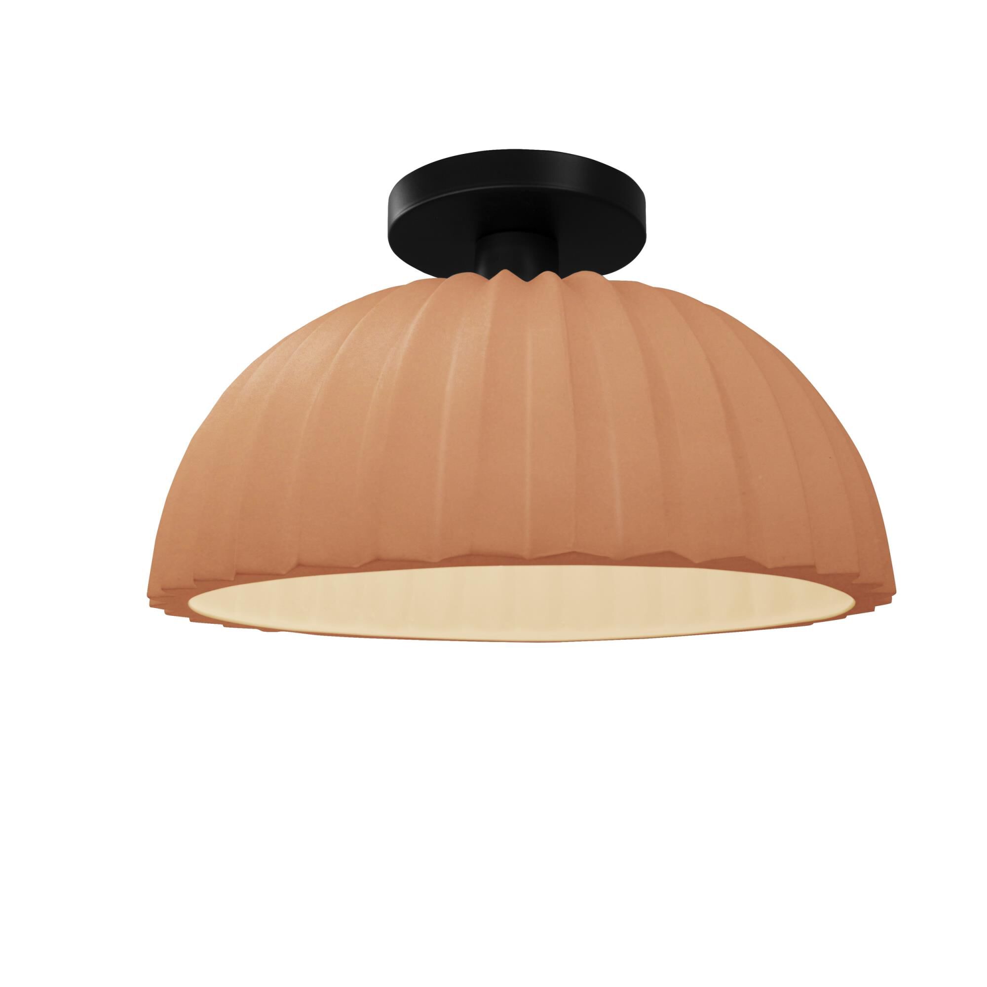 Pleated Dome 13 Inch Semi Flush Mount by Justice Design Group